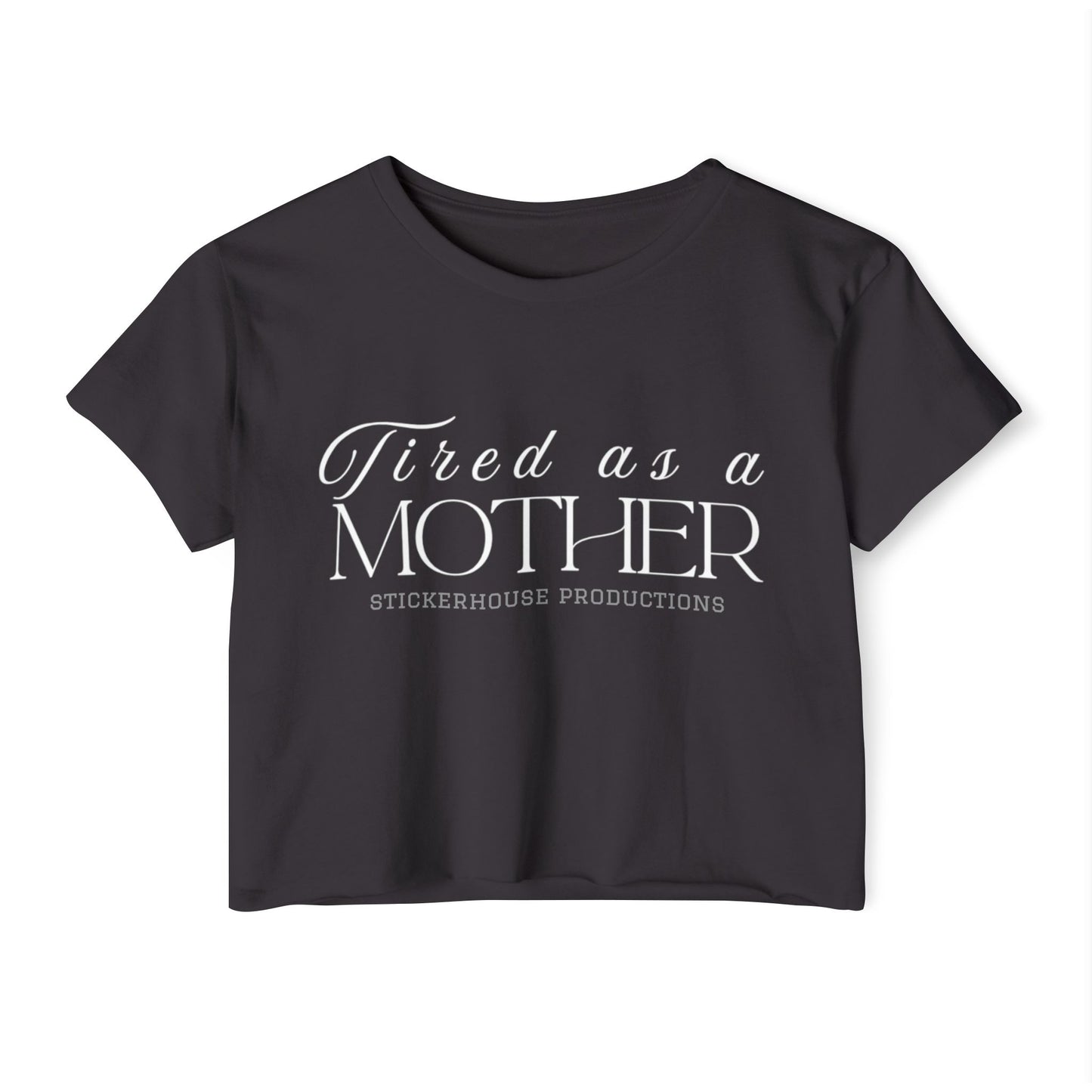 Tired as a Mother Festival Crop Top | Cute Women's Tee, Casual Outfit, Mother's Day Gift, Boho Style, Summer Fashion