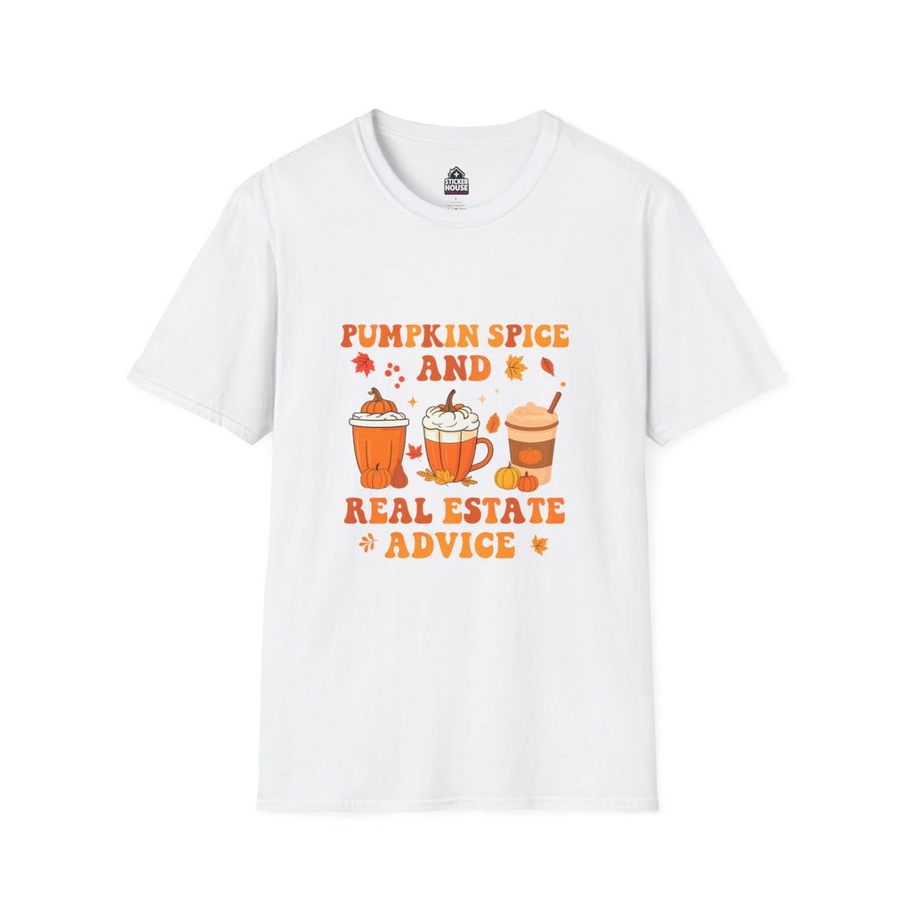 Seasonal Adult Graphic Tee | Pumpkin Spice Real Estate | Shop Sticker House Spooky Season
