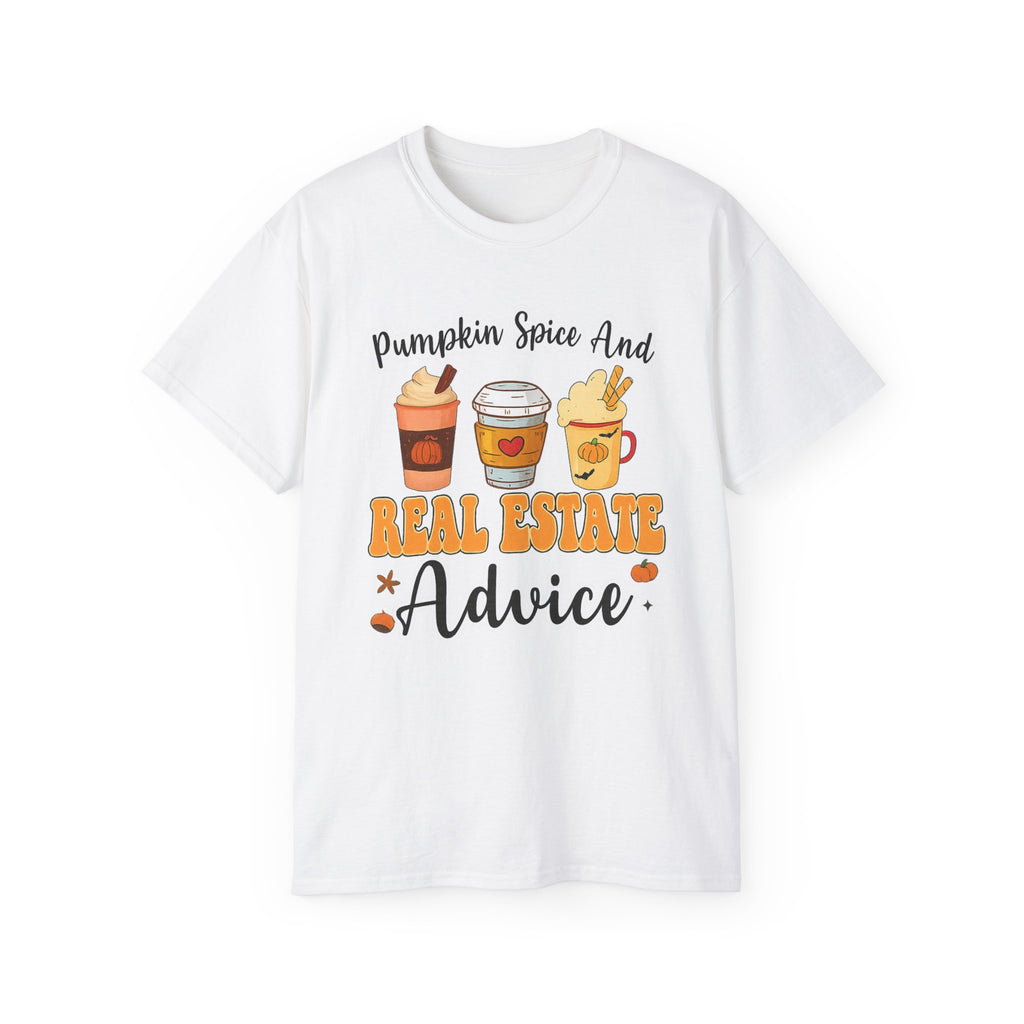 Pumpkin Spice Real Estate Tee | Fall Themed T-Shirt for Realtors, Autumn Fashion, Cozy Gift, Seasonal Shirt