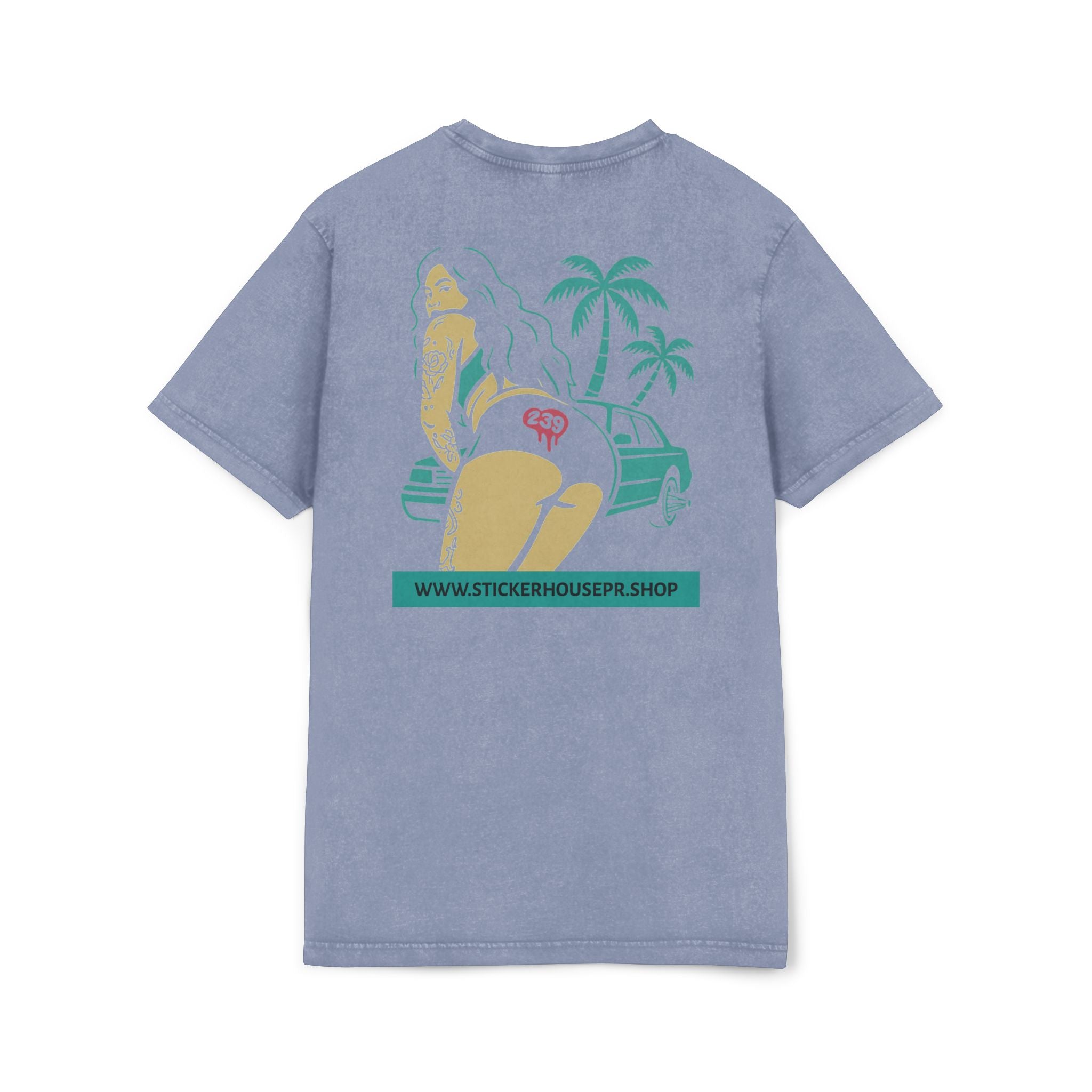 Graphic Tee Acid Washed Round Neck | Zhana Rae Collection