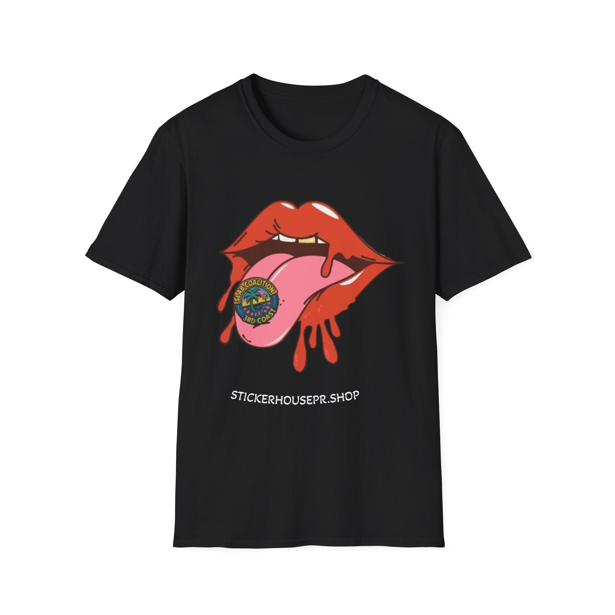 Soft Style Graphic Tee | Bold Lips - Don't Trip | Hand Drawn Design