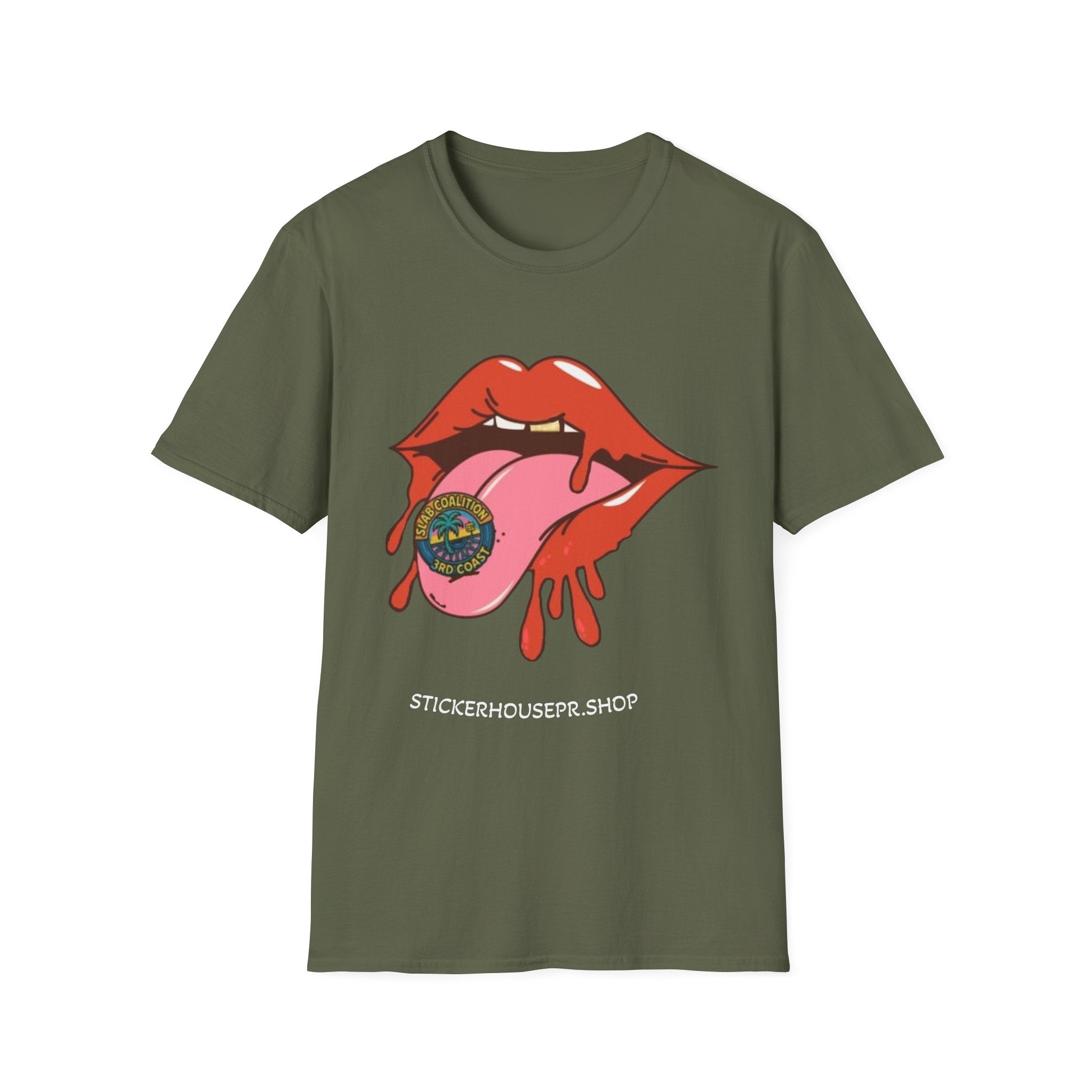 Soft Style Graphic Tee | Bold Lips - Don't Trip | Hand Drawn Design