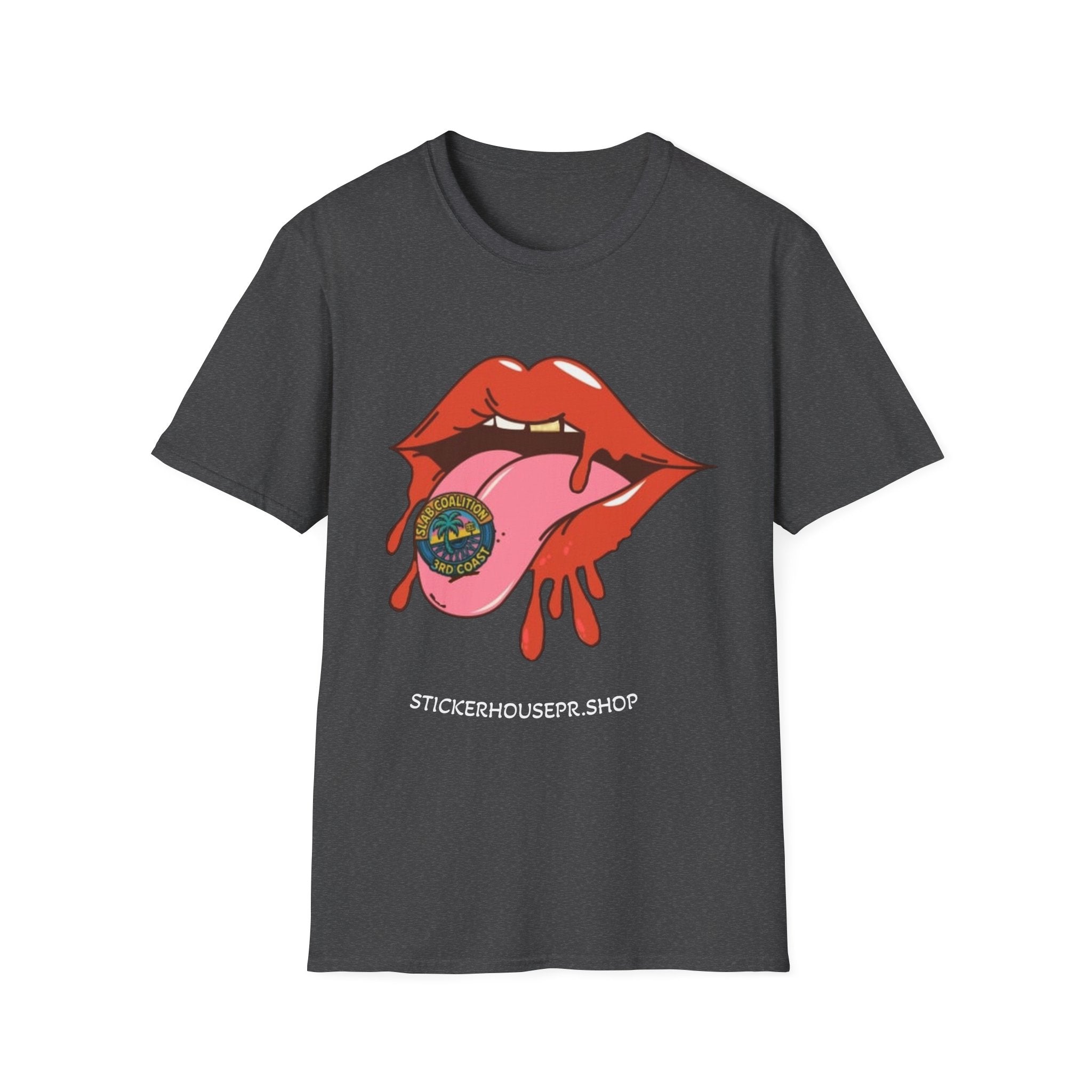Soft Style Graphic Tee | Bold Lips - Don't Trip | Hand Drawn Design