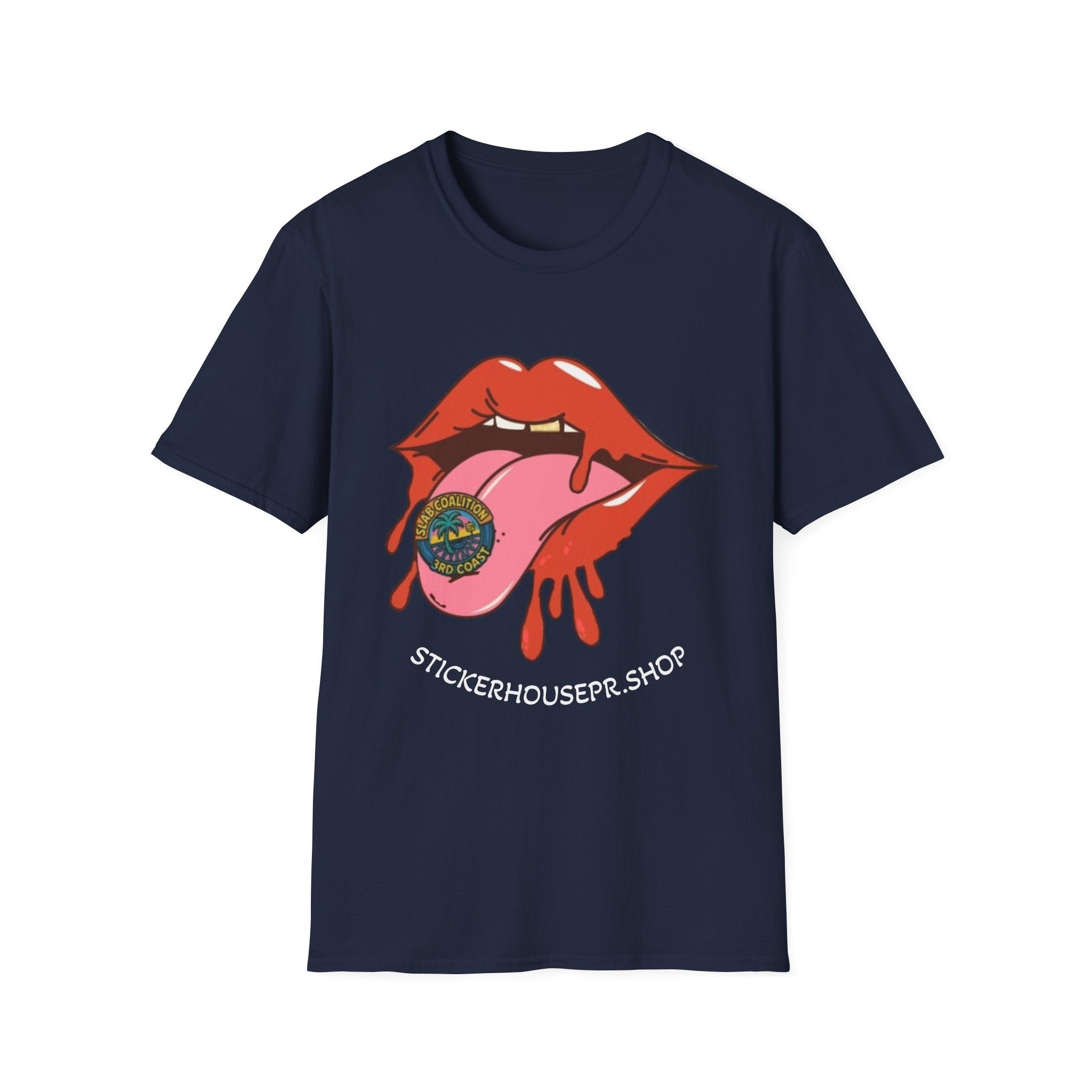 Soft Style Graphic Tee | Bold Lips - Don't Trip | Hand Drawn Design