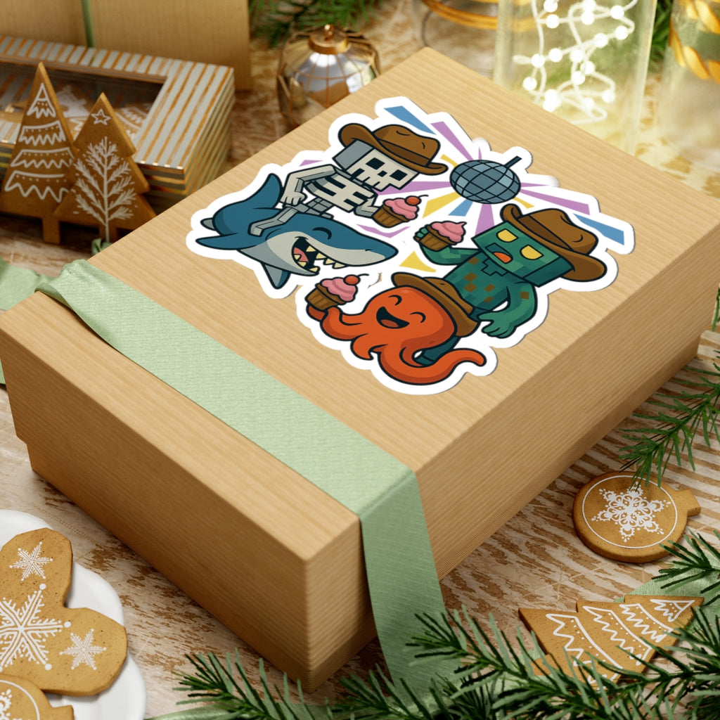 Pixel Adventure Kiss-Cut Sticker | Underwater Disco Cupcake Party | Shop BrainStormin' Bodhi's Stickers