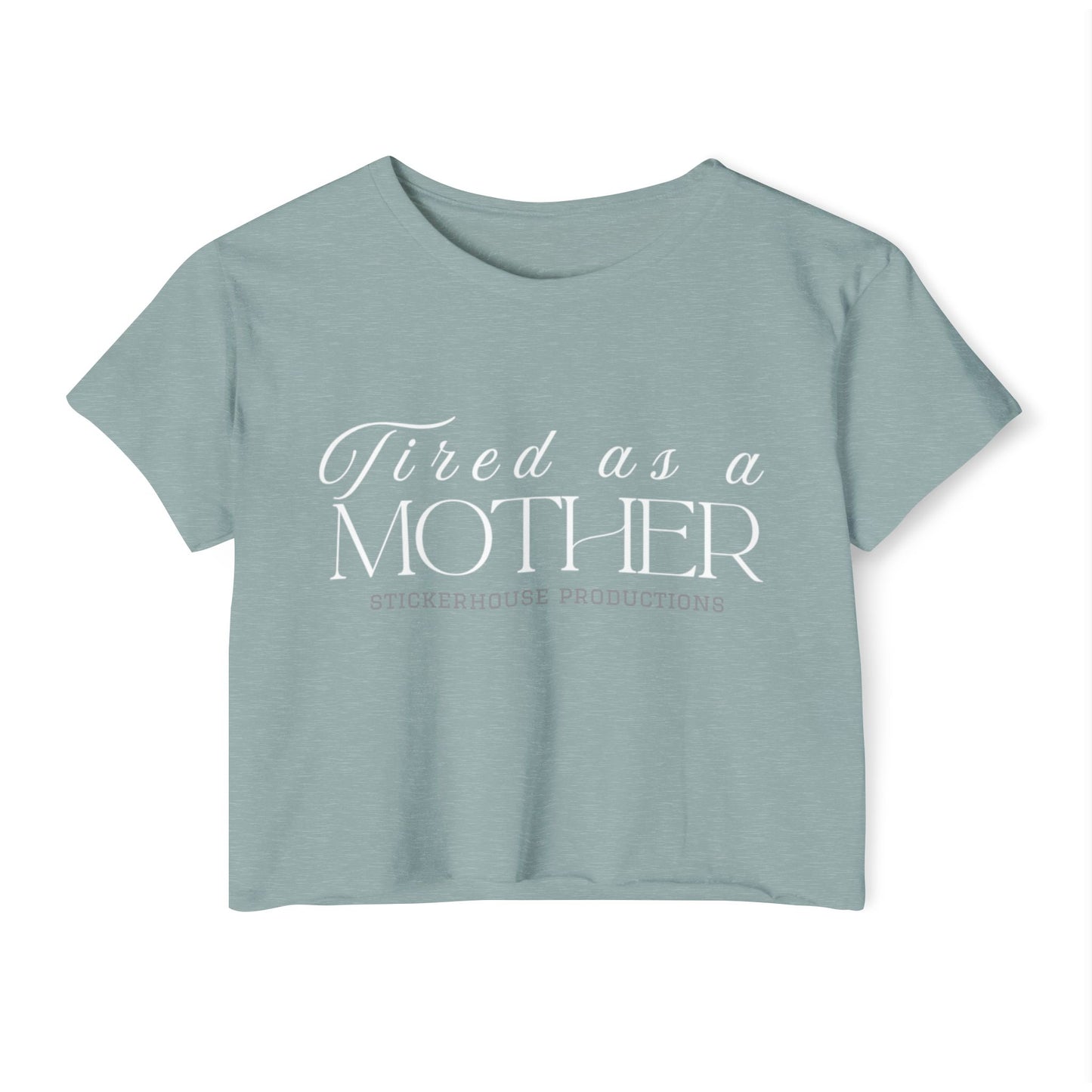 Tired as a Mother Festival Crop Top | Cute Women's Tee, Casual Outfit, Mother's Day Gift, Boho Style, Summer Fashion
