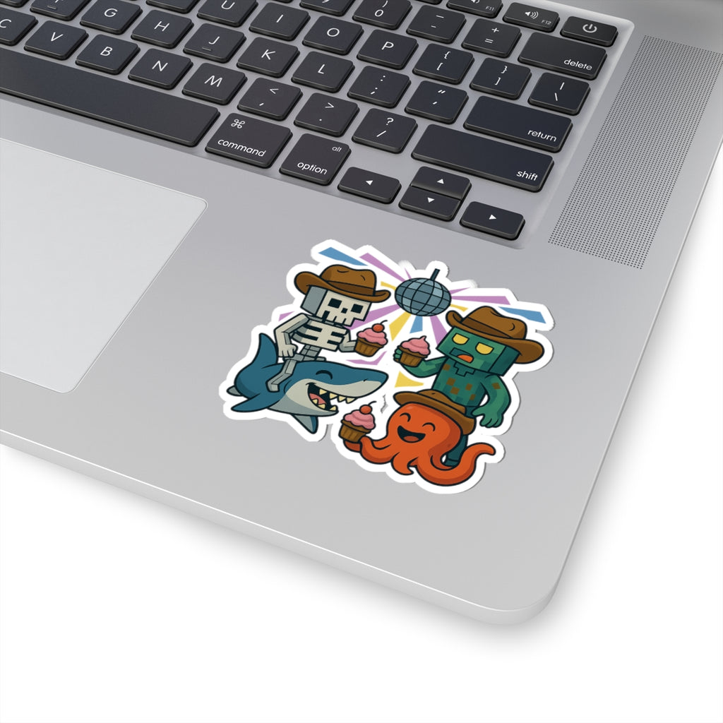 Pixel Adventure Kiss-Cut Sticker | Underwater Disco Cupcake Party | Shop BrainStormin' Bodhi's Stickers