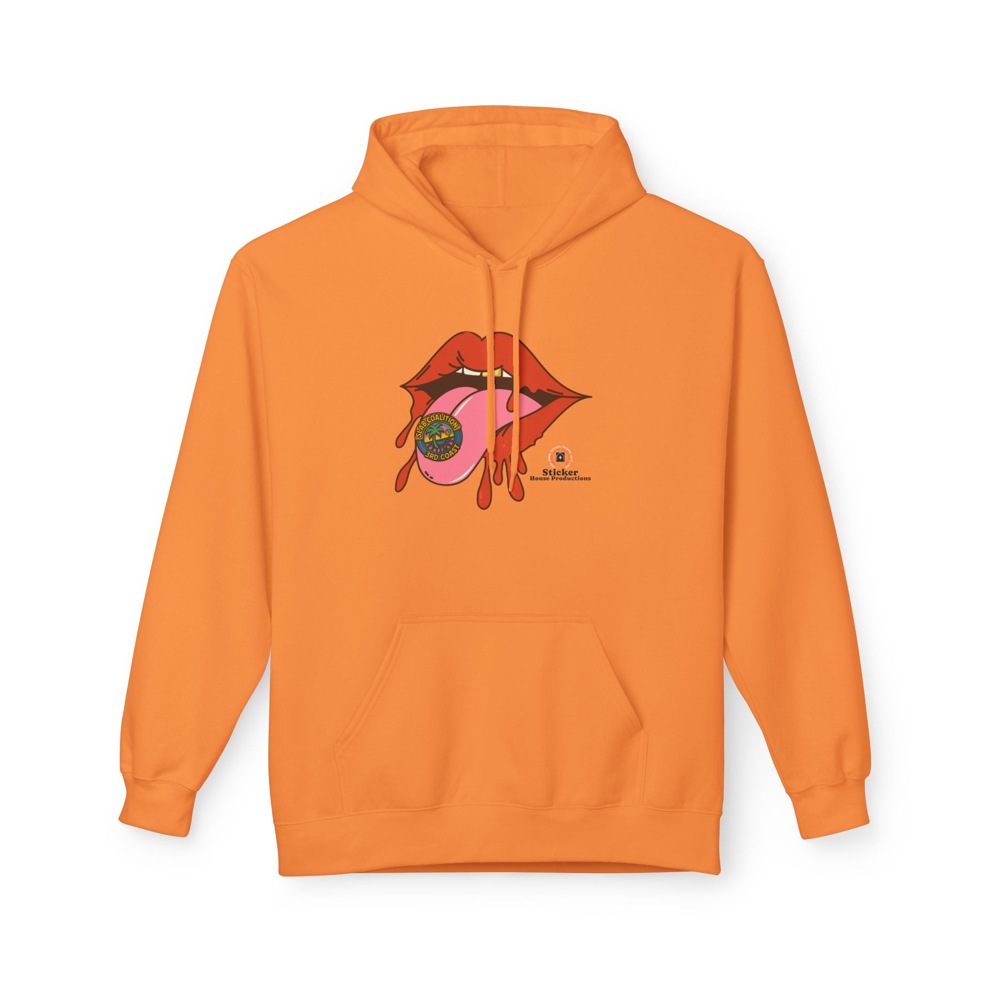 Midweight Hoodie | Bold Lips - Don't Trip | Hand Drawn Design