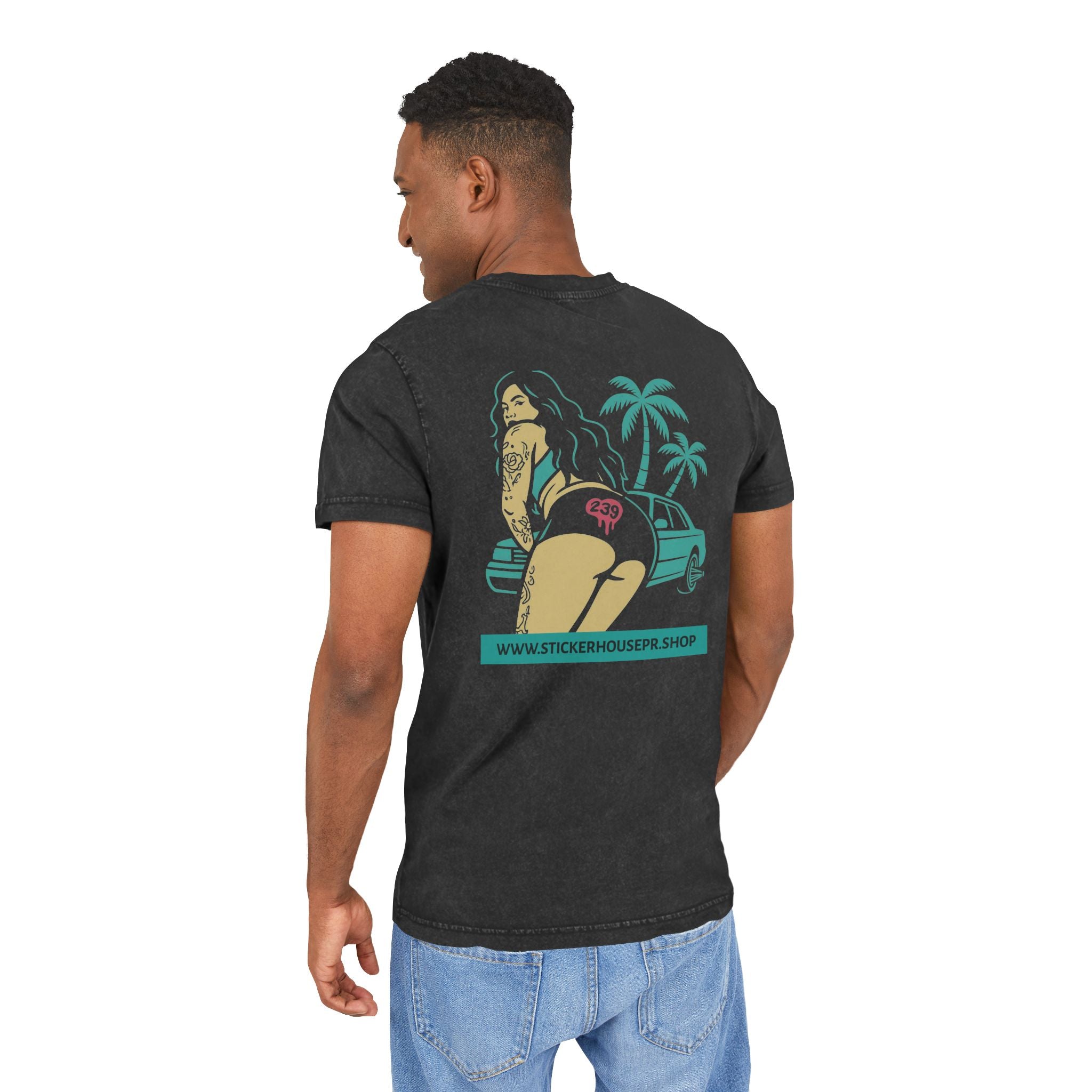 Graphic Tee Acid Washed Round Neck | Zhana Rae Collection