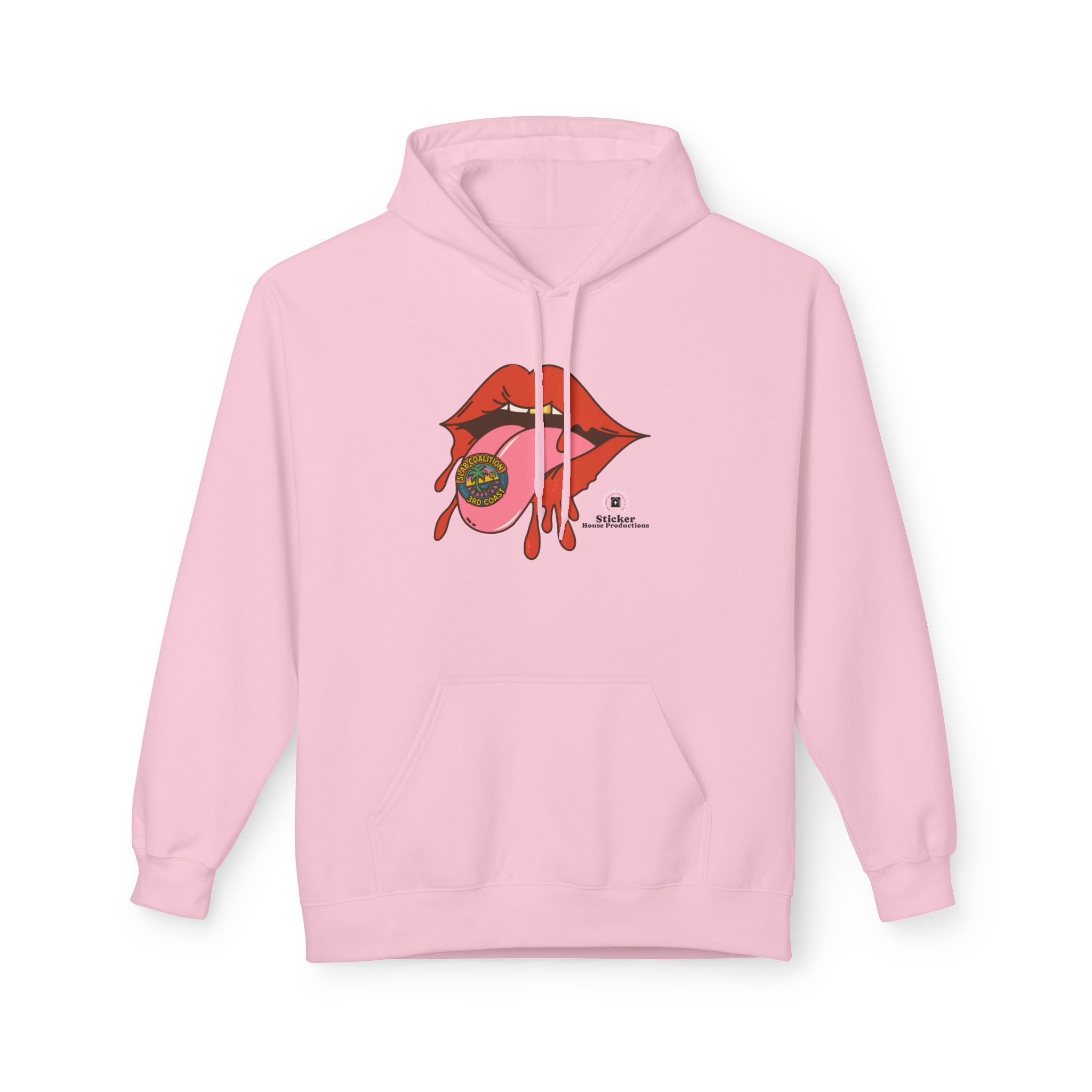 Midweight Hoodie | Bold Lips - Don't Trip | Hand Drawn Design