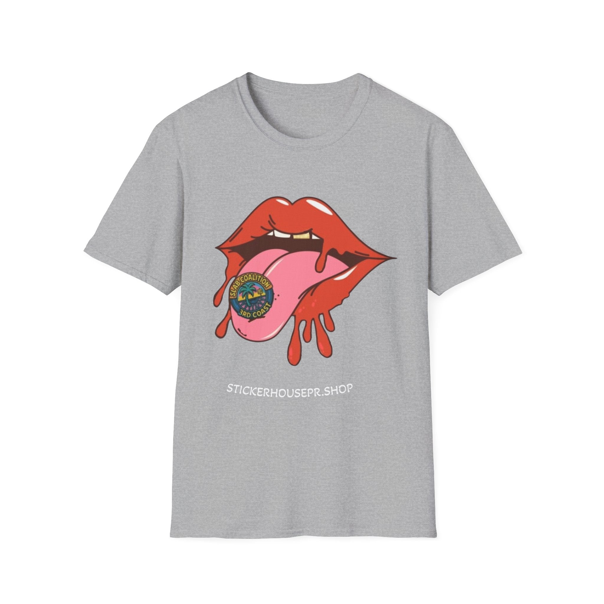 Soft Style Graphic Tee | Bold Lips - Don't Trip | Hand Drawn Design