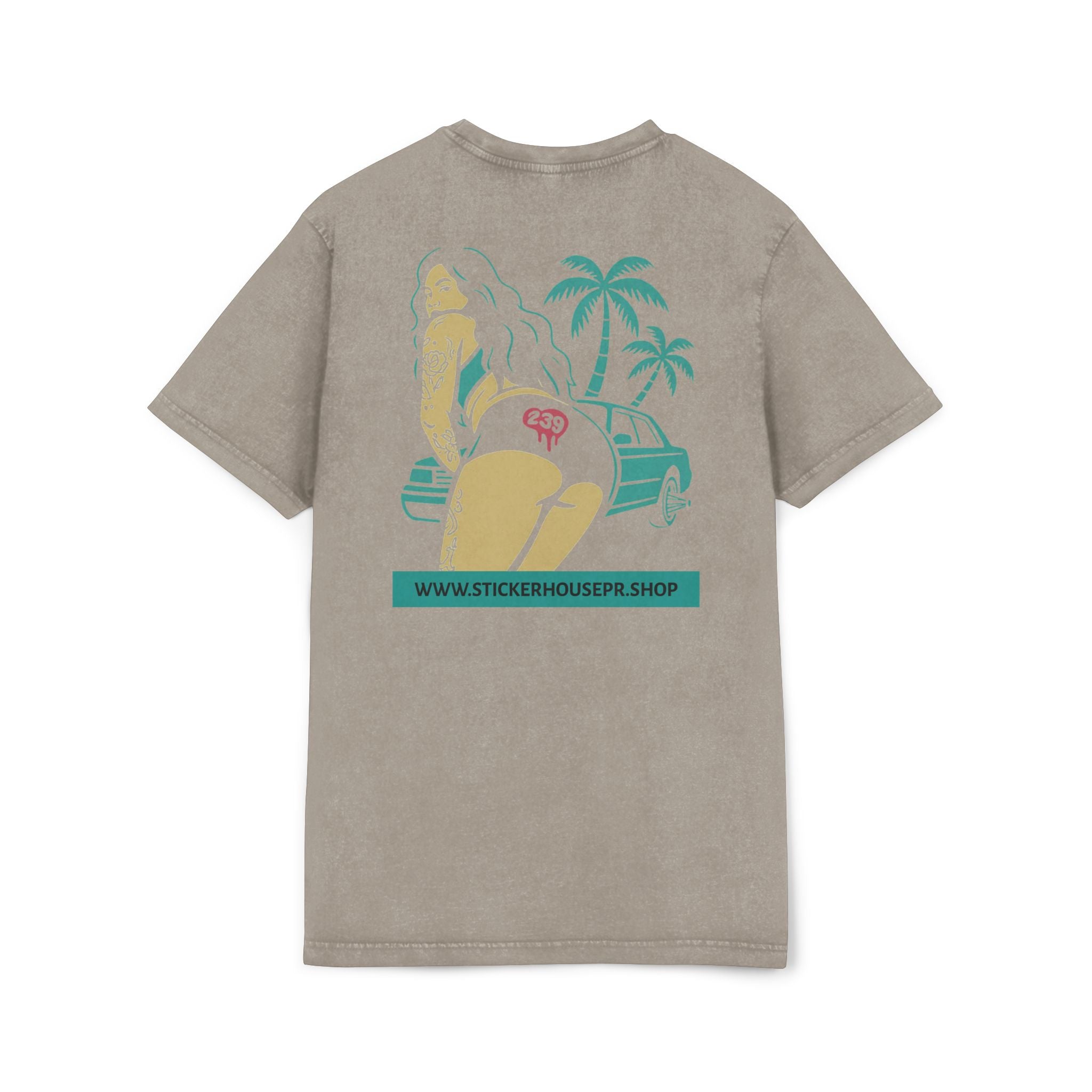 Graphic Tee Acid Washed Round Neck | Zhana Rae Collection