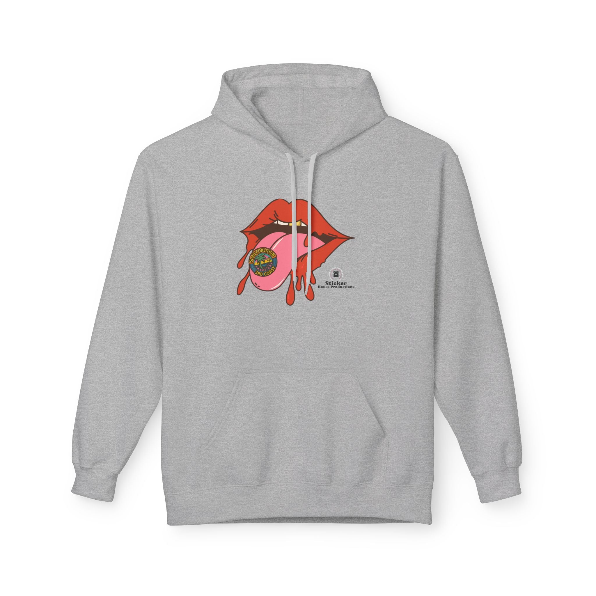 Midweight Hoodie | Bold Lips - Don't Trip | Hand Drawn Design