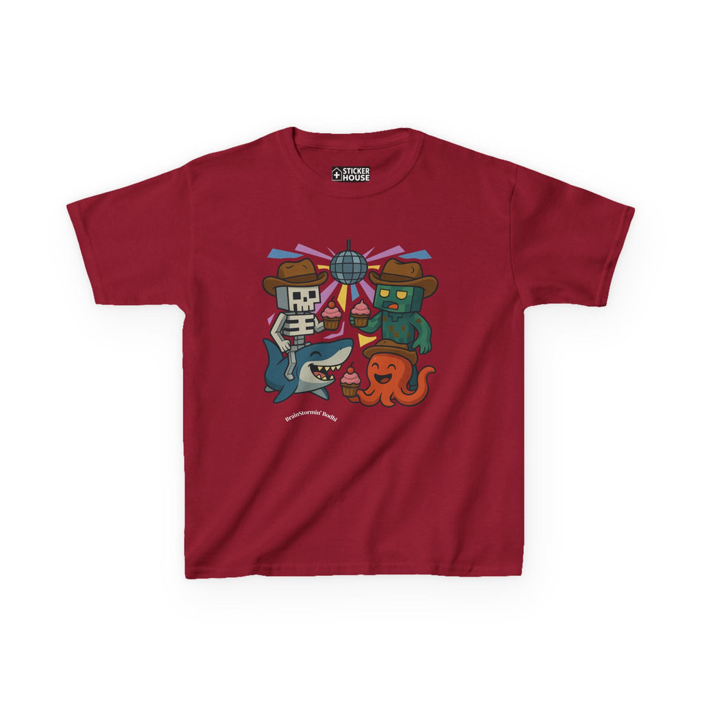 Pixelated Adventures: Kid's Graphic Tee | Underwater Cupcake Disco | Shop BrainStormin' Bodhi's Collection