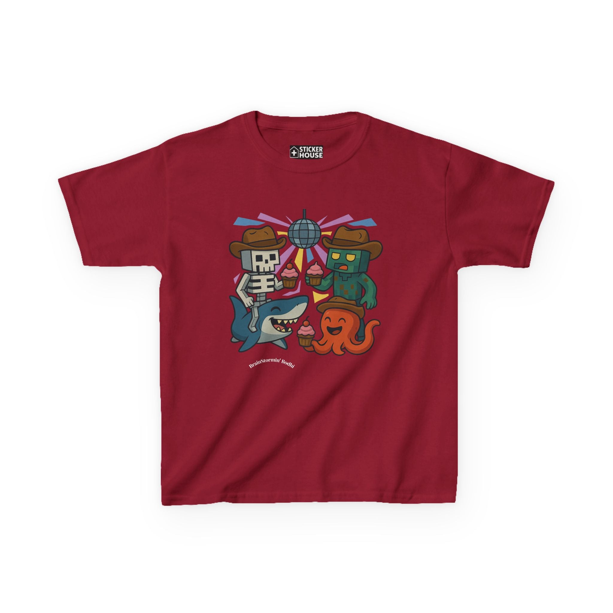 Pixelated Adventures: Kid's Graphic Tee | Underwater Cupcake Disco | Shop BrainStormin' Bodhi's Collection