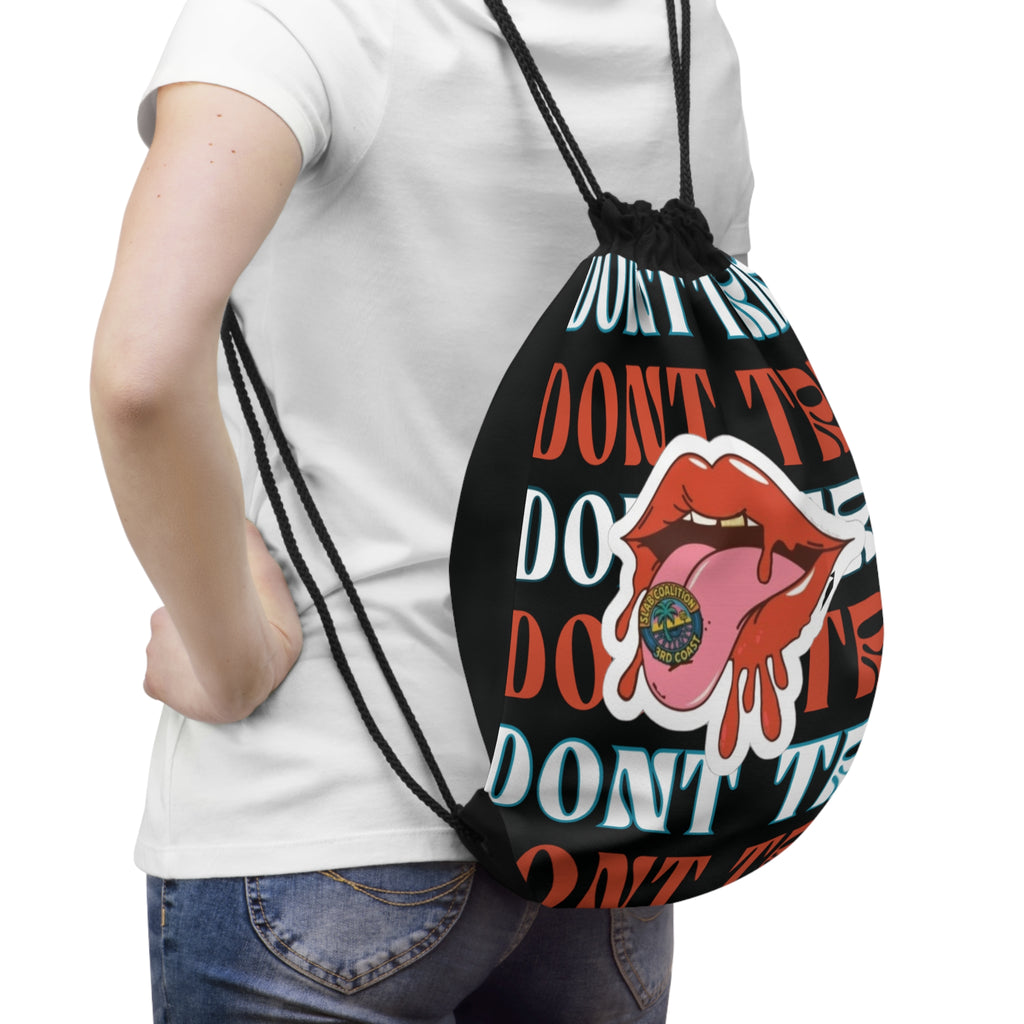 Trip Worthy Graphic Drawstring Bag | Hand Drawn Design - Perfect for Gym, Outdoor Activities, Festival Essentials