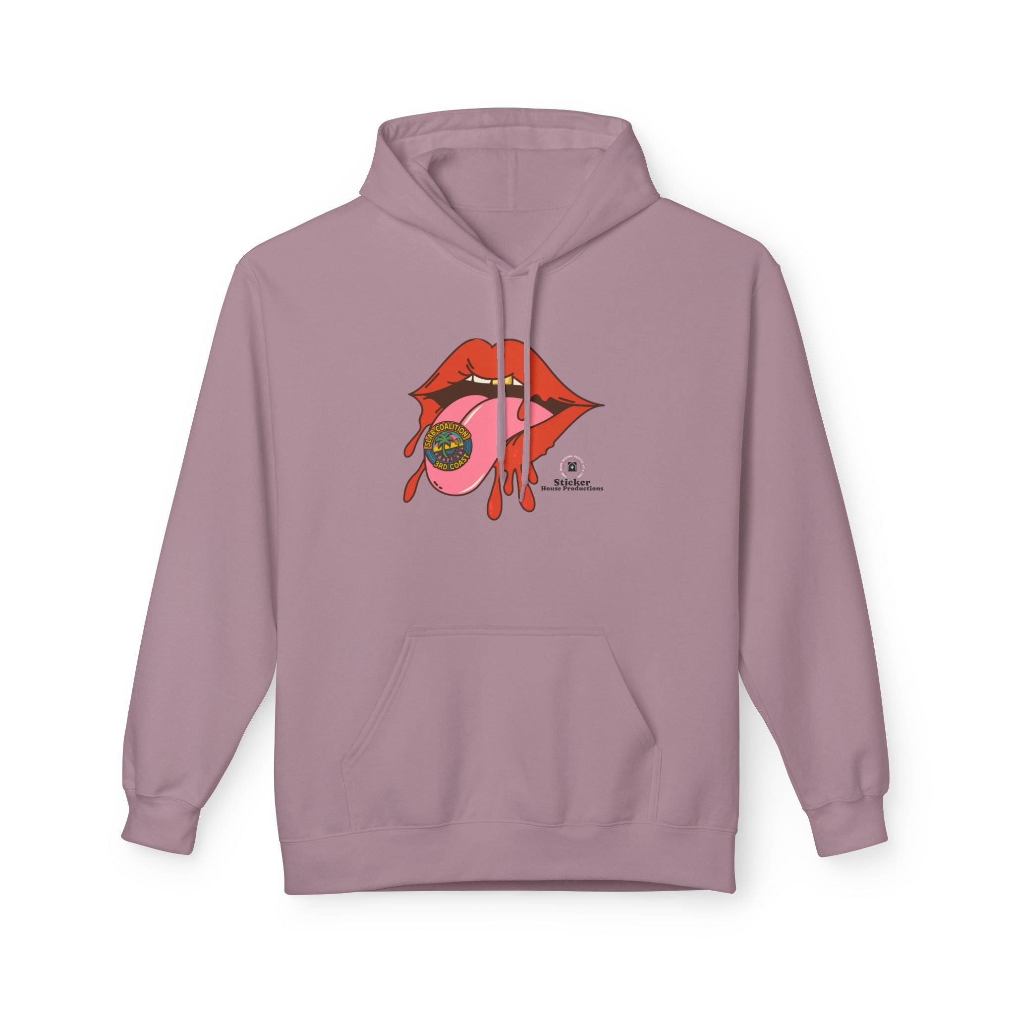Midweight Hoodie | Bold Lips - Don't Trip | Hand Drawn Design