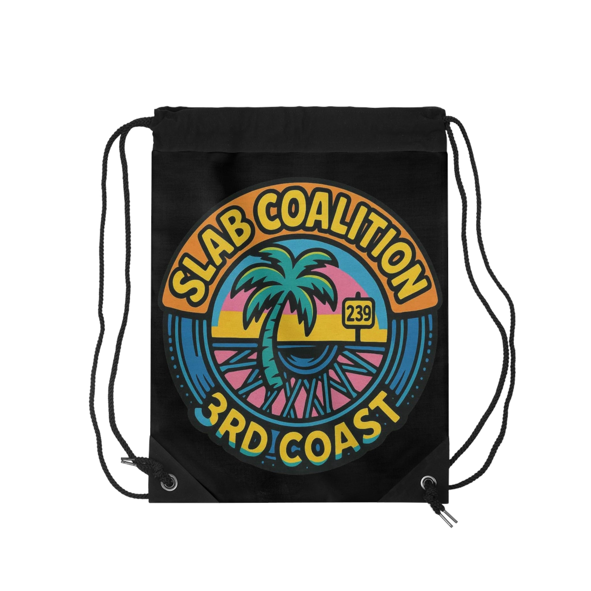 Vibrant Drawstring Bag for Beach Lovers, Fun Gym Bag, Casual Tote, Cool Travel Accessory, Unique Gift for Adventurers