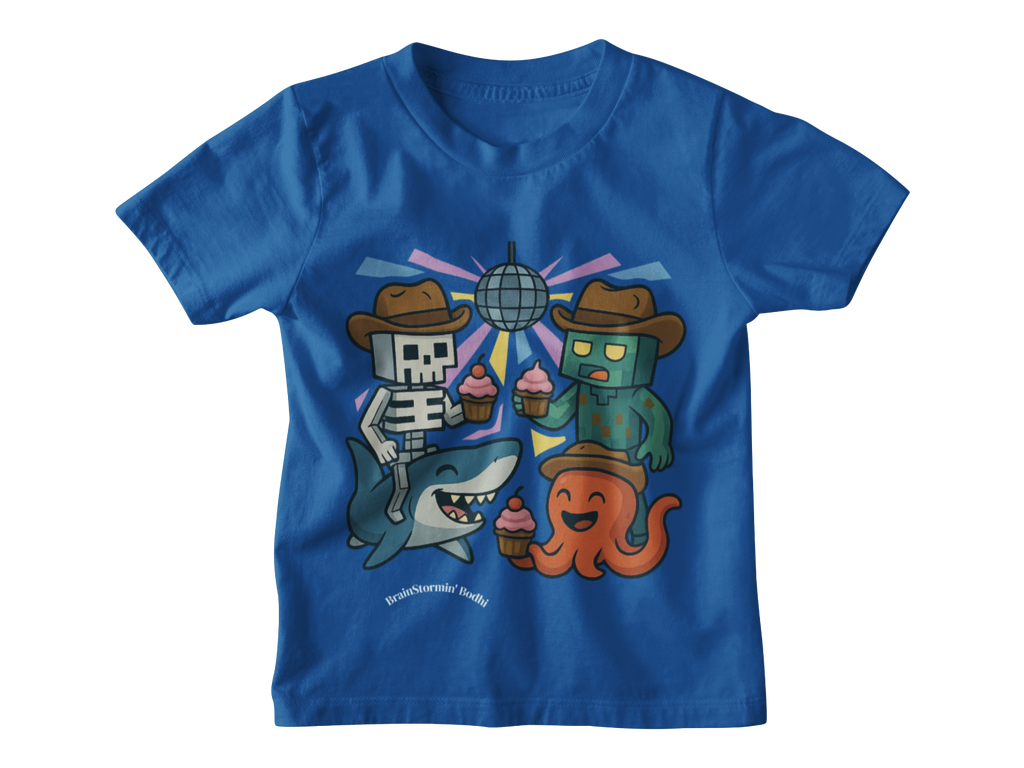 Pixelated Adventures: Kid's Graphic Tee | Underwater Cupcake Disco | Shop BrainStormin' Bodhi's Collection