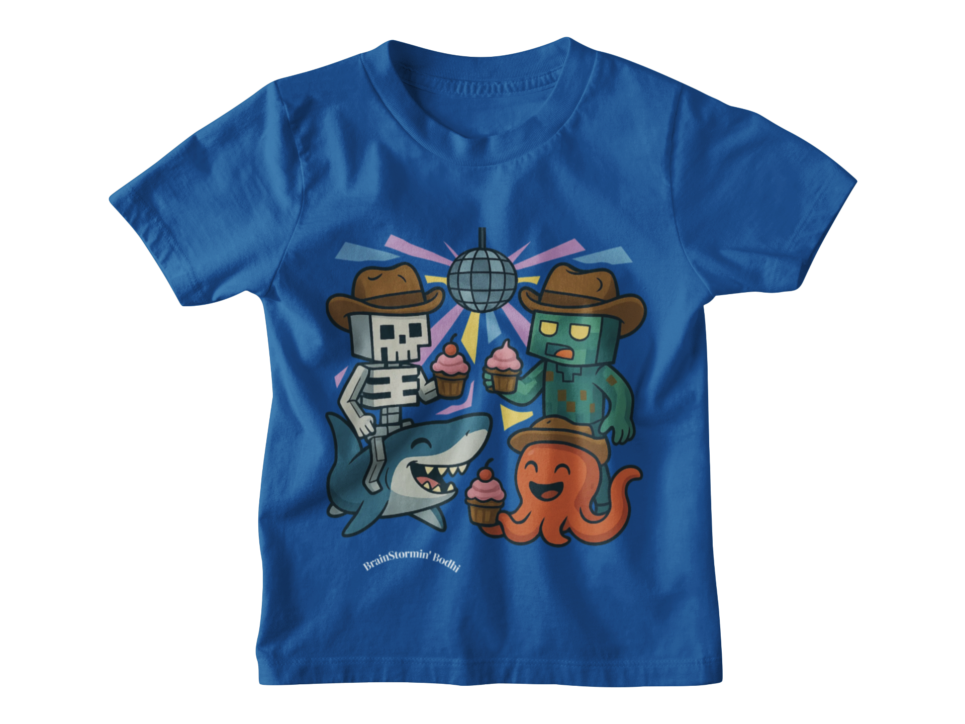 Pixelated Adventures: Kid's Graphic Tee | Underwater Cupcake Disco | Shop BrainStormin' Bodhi's Collection