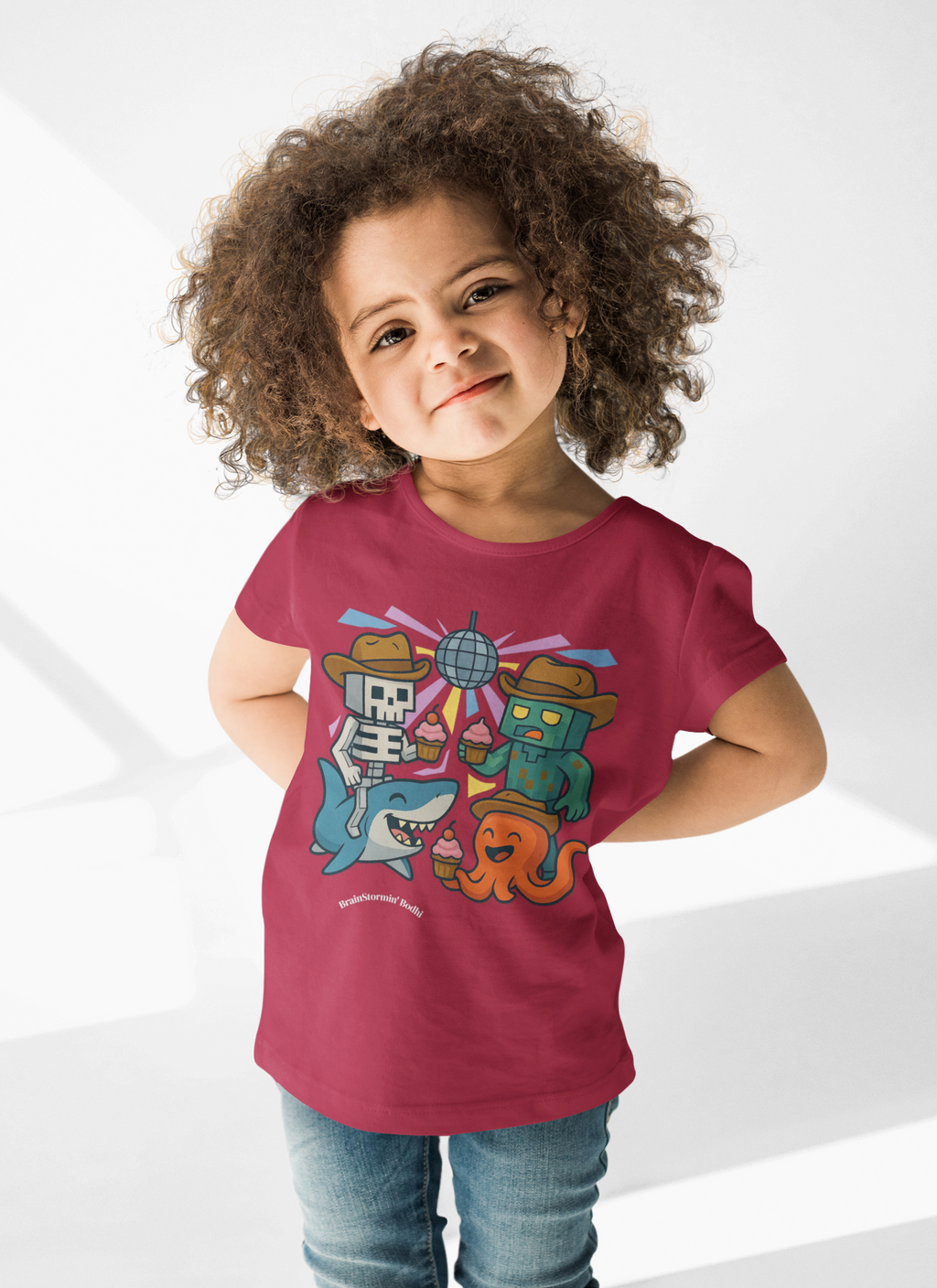 Pixelated Adventures: Kid's Graphic Tee | Underwater Cupcake Disco | Shop BrainStormin' Bodhi's Collection