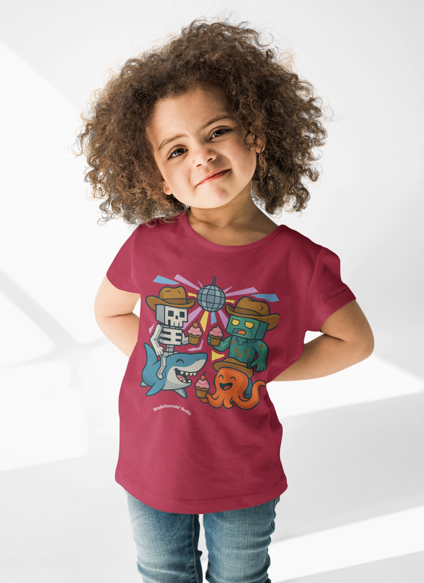 Pixelated Adventures: Kid's Graphic Tee | Underwater Cupcake Disco | Shop BrainStormin' Bodhi's Collection