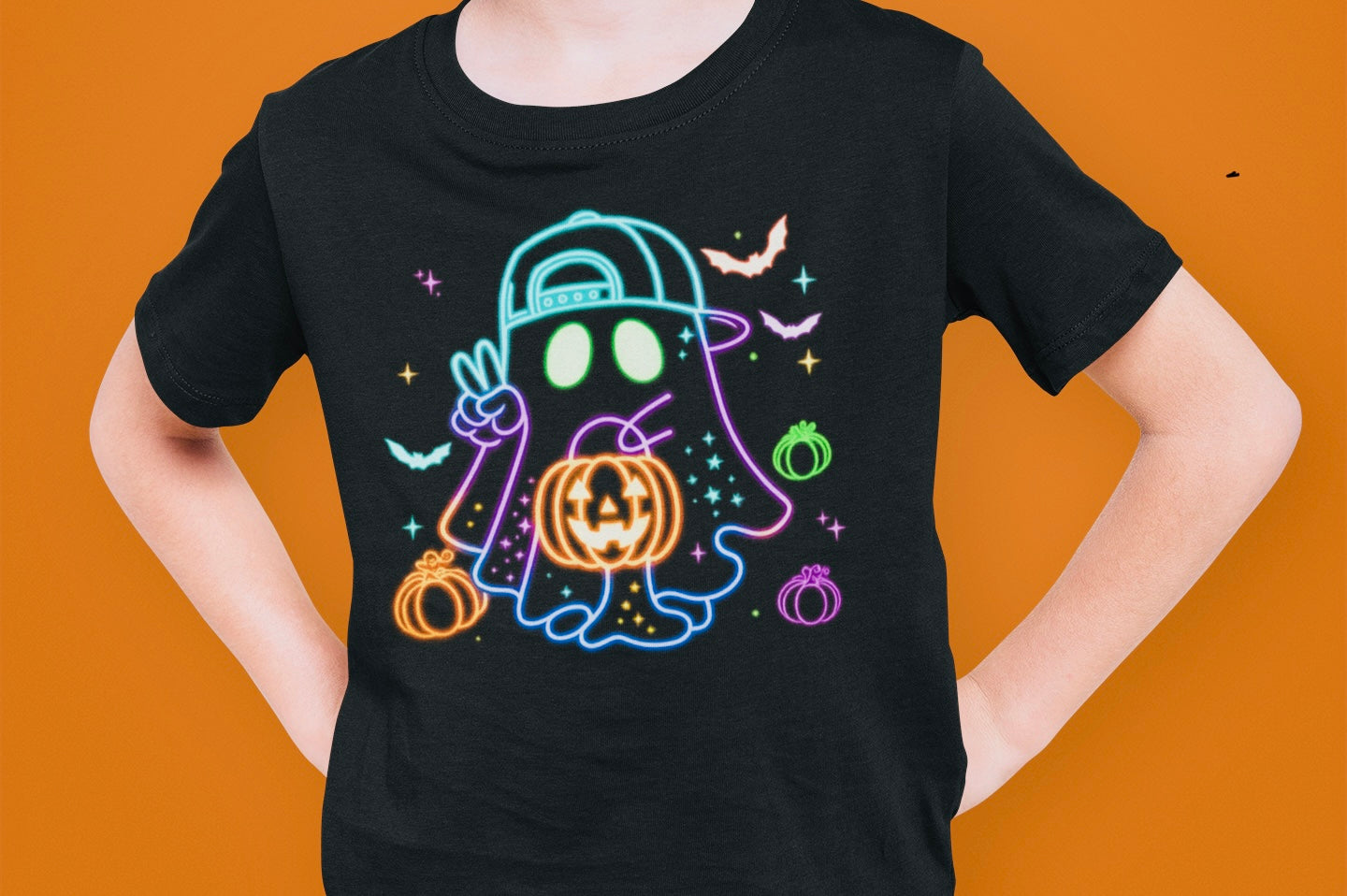 Kids Spooky Graphic Tee | Ghost Kids Boy/Brother - 1 of 2 | Shop Spooky Season Youth