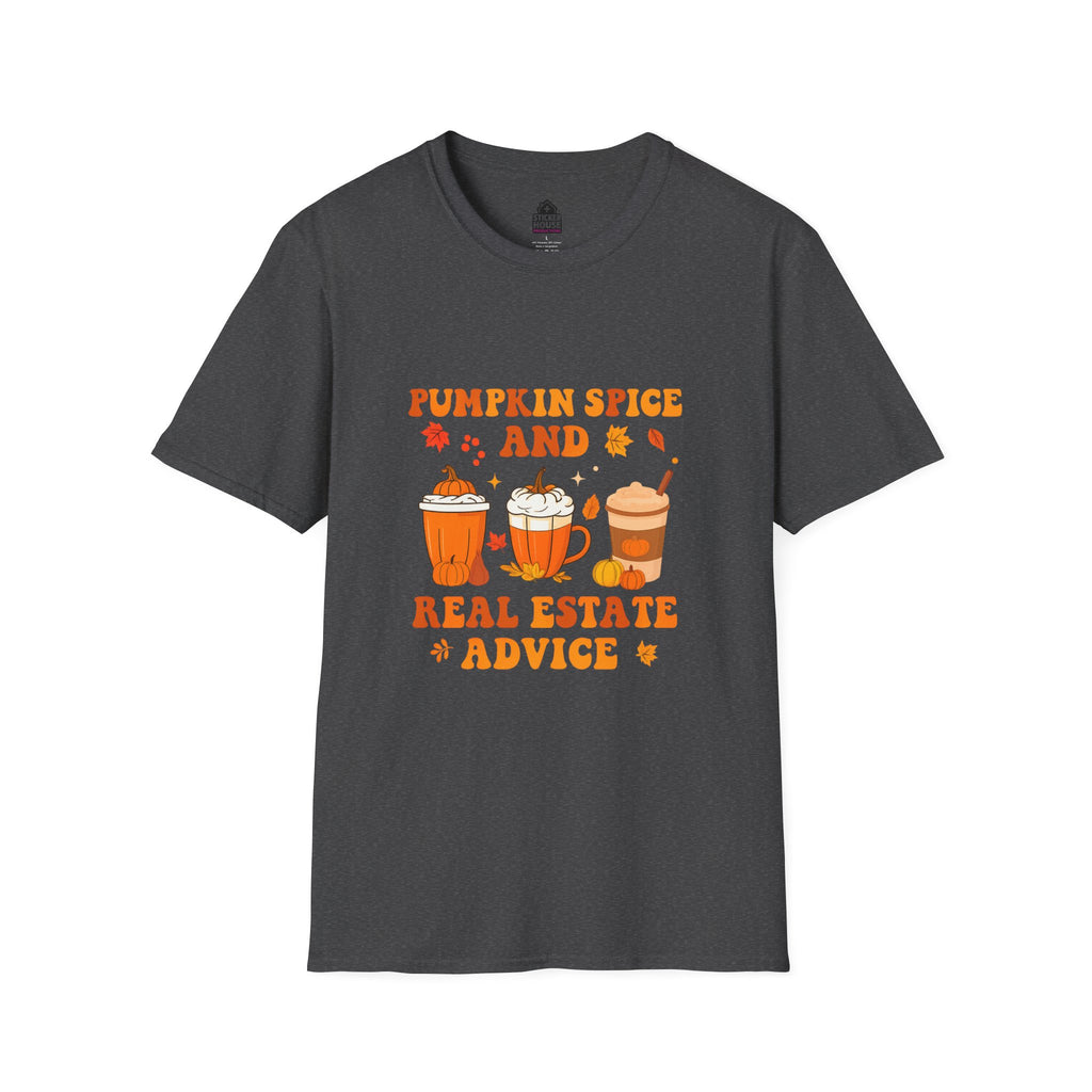Seasonal Adult Graphic Tee | Pumpkin Spice Real Estate | Shop Sticker House Spooky Season