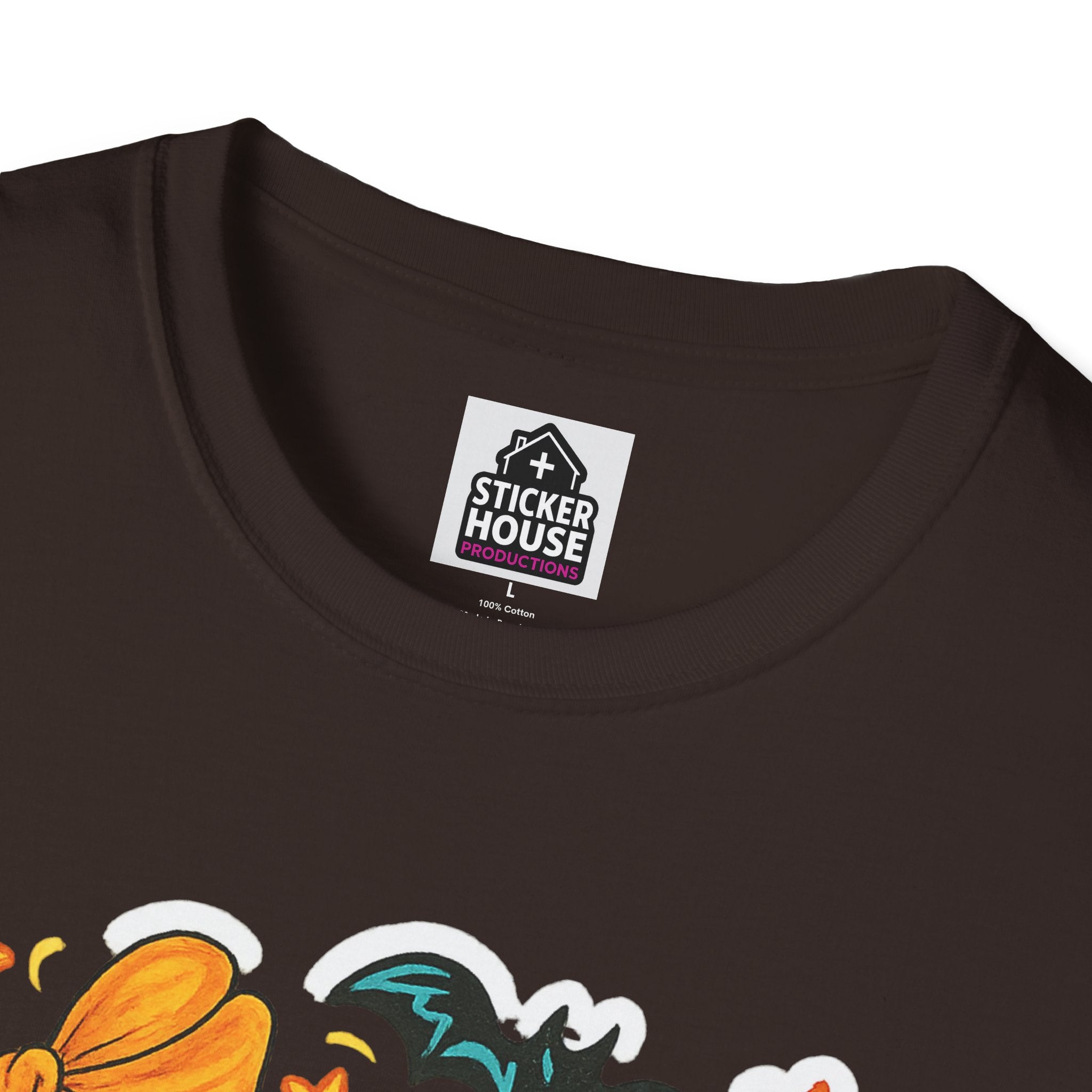 Seasonal Adult Graphic Tee | Halloween Ghost & Pumpkin | Shop Sticker House Spooky Season