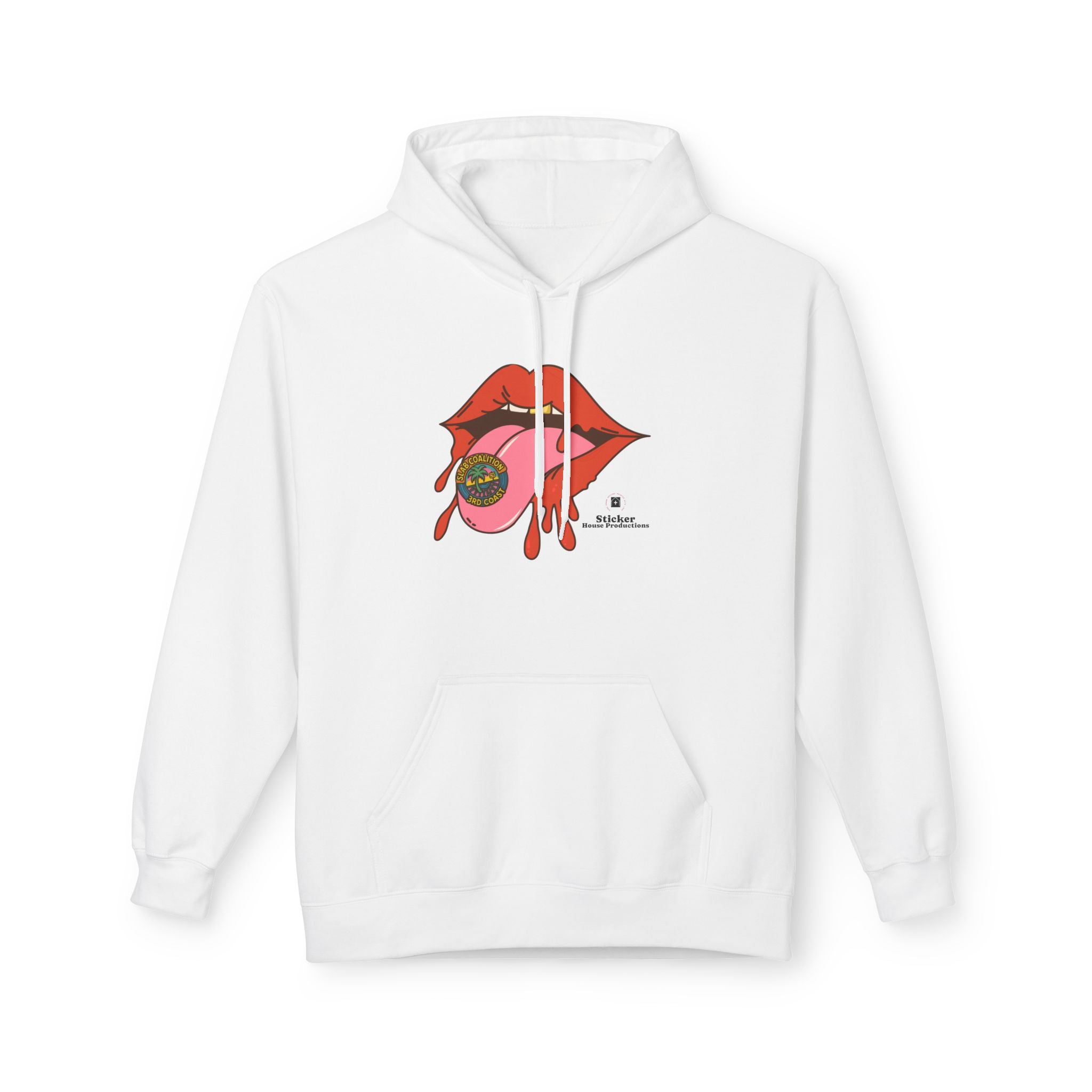 Midweight Hoodie | Bold Lips - Don't Trip | Hand Drawn Design