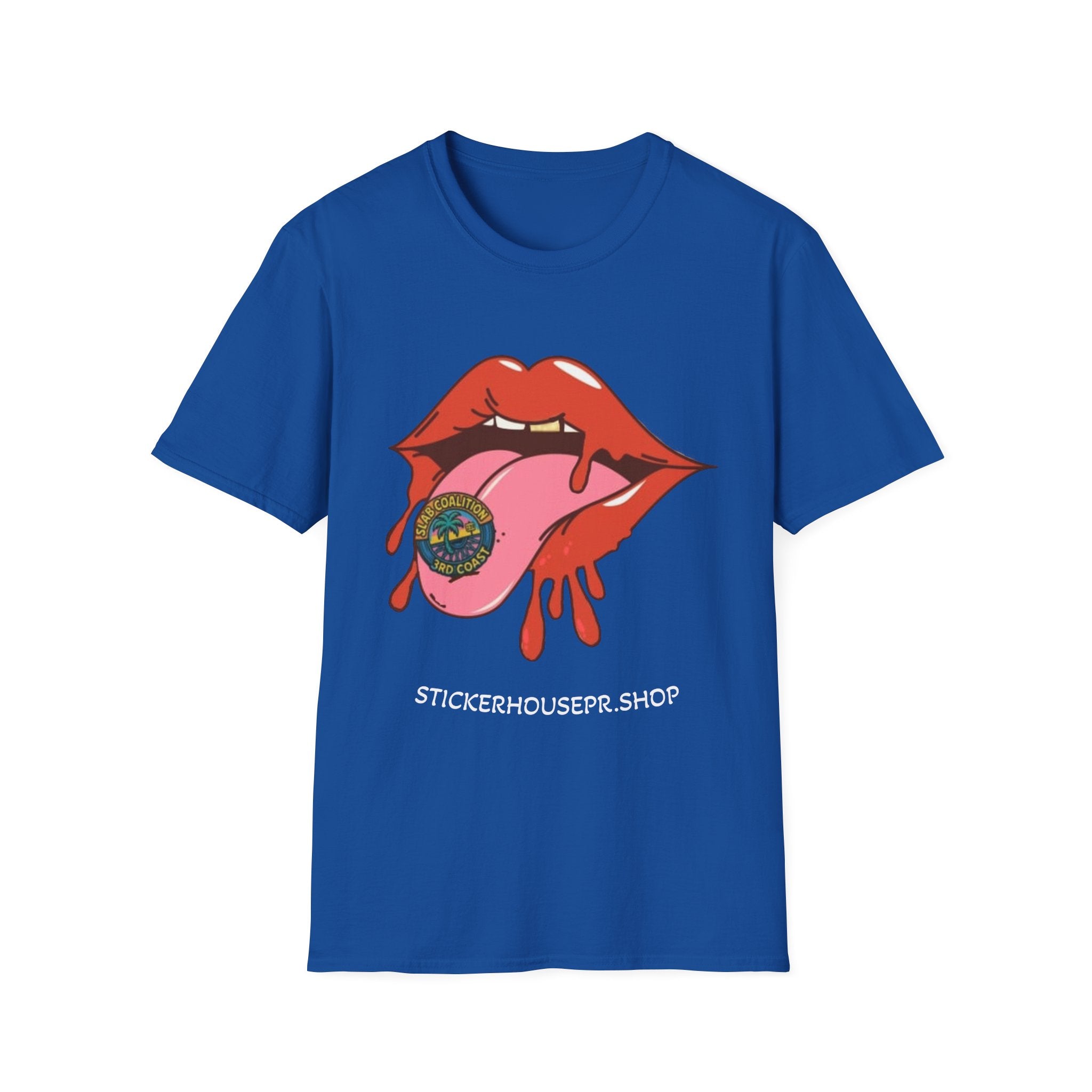 Soft Style Graphic Tee | Bold Lips - Don't Trip | Hand Drawn Design