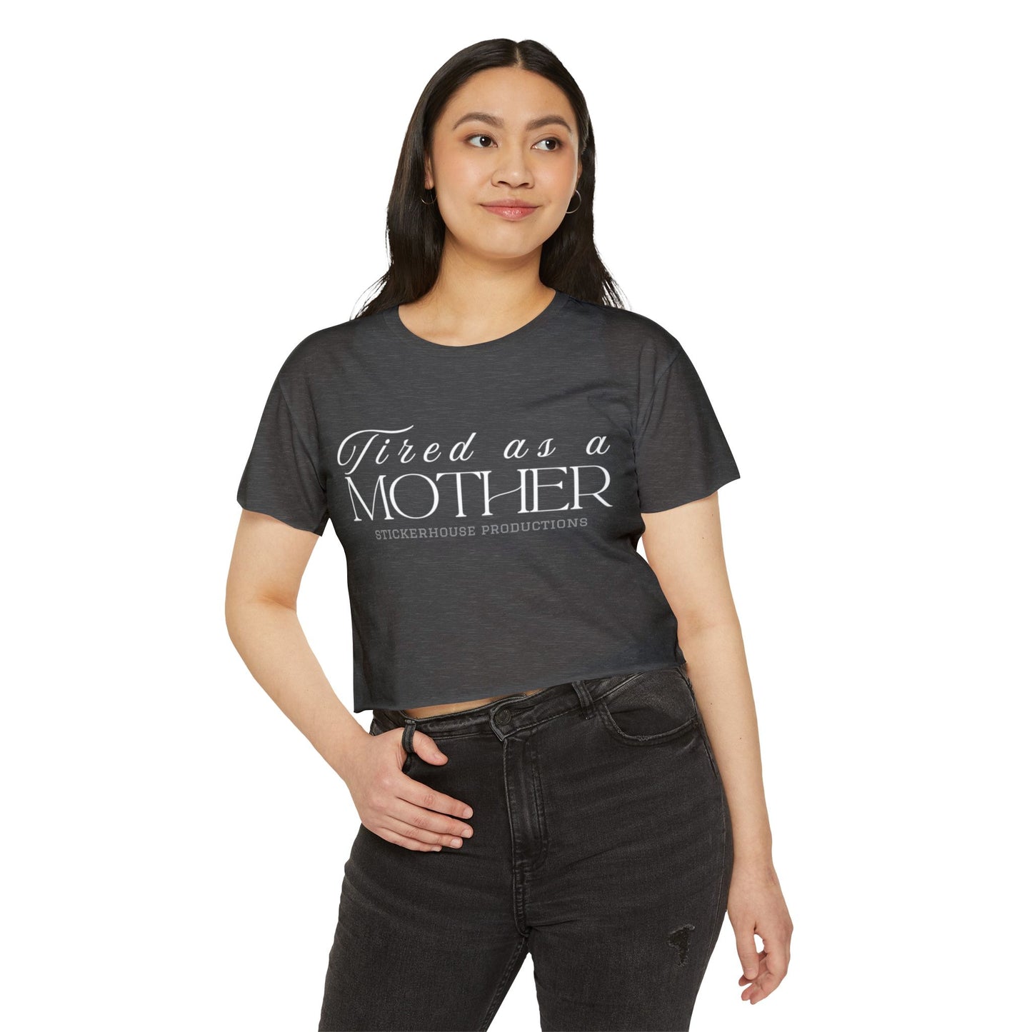 Tired as a Mother Festival Crop Top | Cute Women's Tee, Casual Outfit, Mother's Day Gift, Boho Style, Summer Fashion