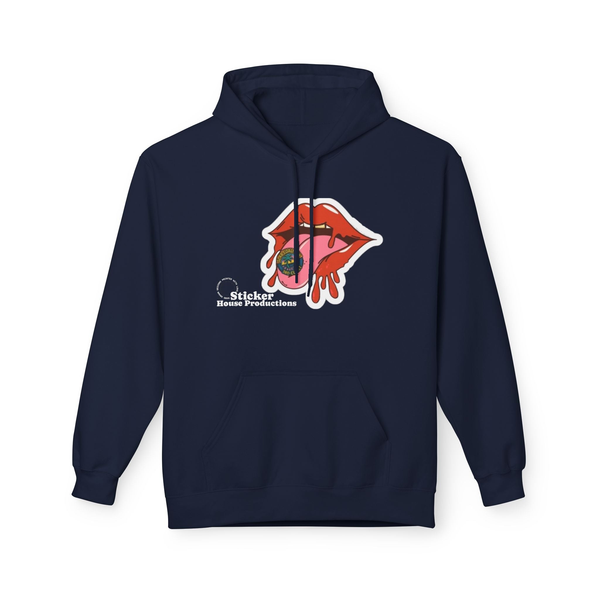 Midweight Hoodie | Bold Lips - Don't Trip | Hand Drawn Design