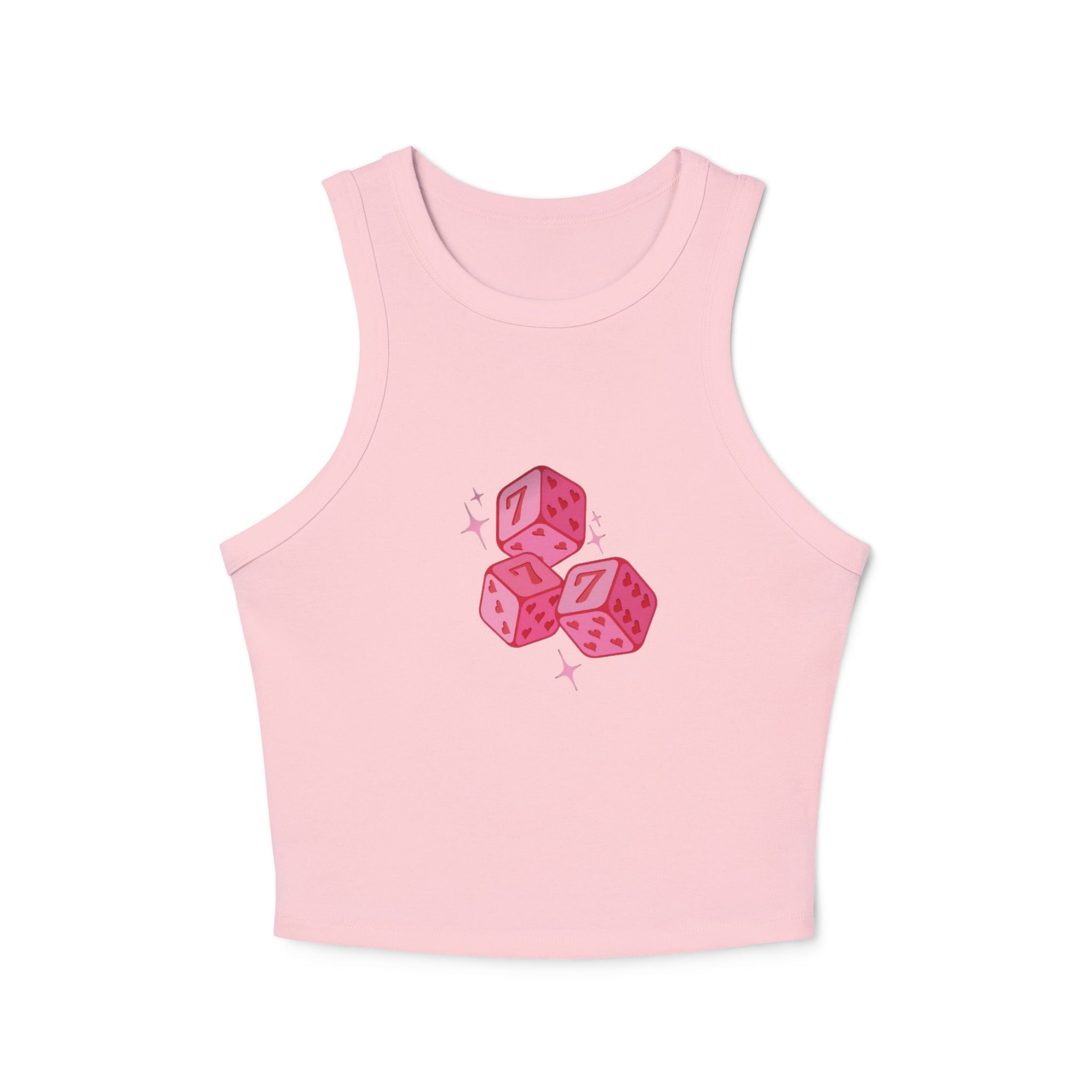 Lucky 7 Sparkling Pink Dice Tank Top