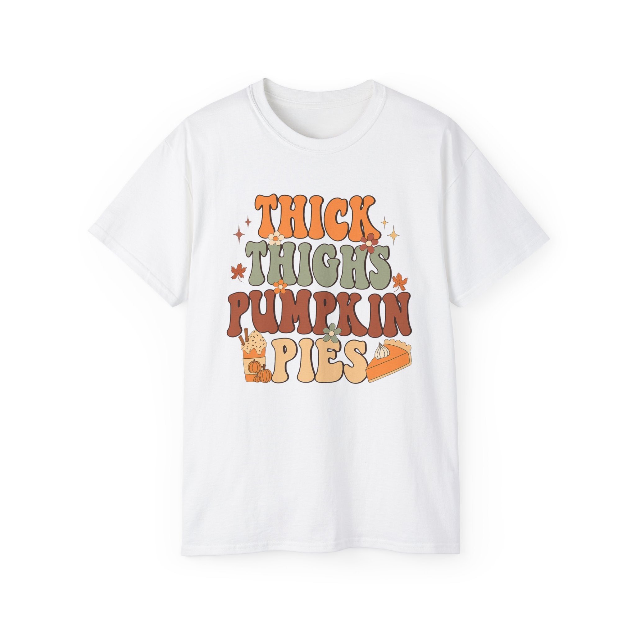 Thick Thighs Pumpkin Pies Shirt, Fall Graphic Tee, Cozy Casual Wear
