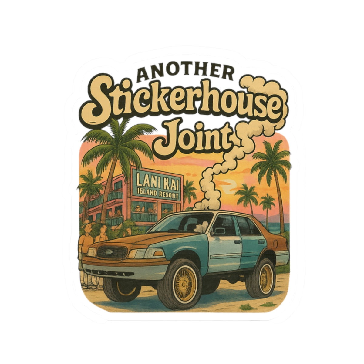 Lani Kai Crown Vic Kiss-Cut Stickers | Shop Slab Coalition Stickers