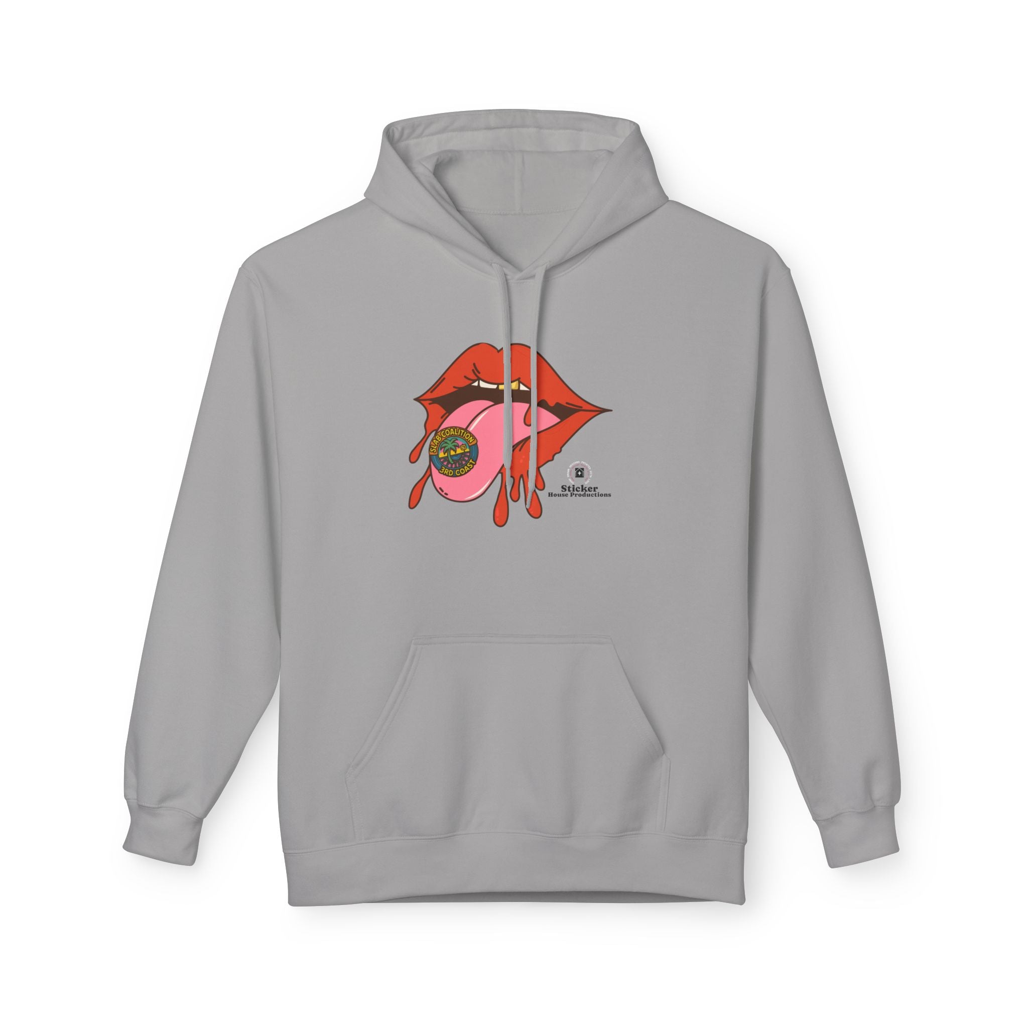 Midweight Hoodie | Bold Lips - Don't Trip | Hand Drawn Design