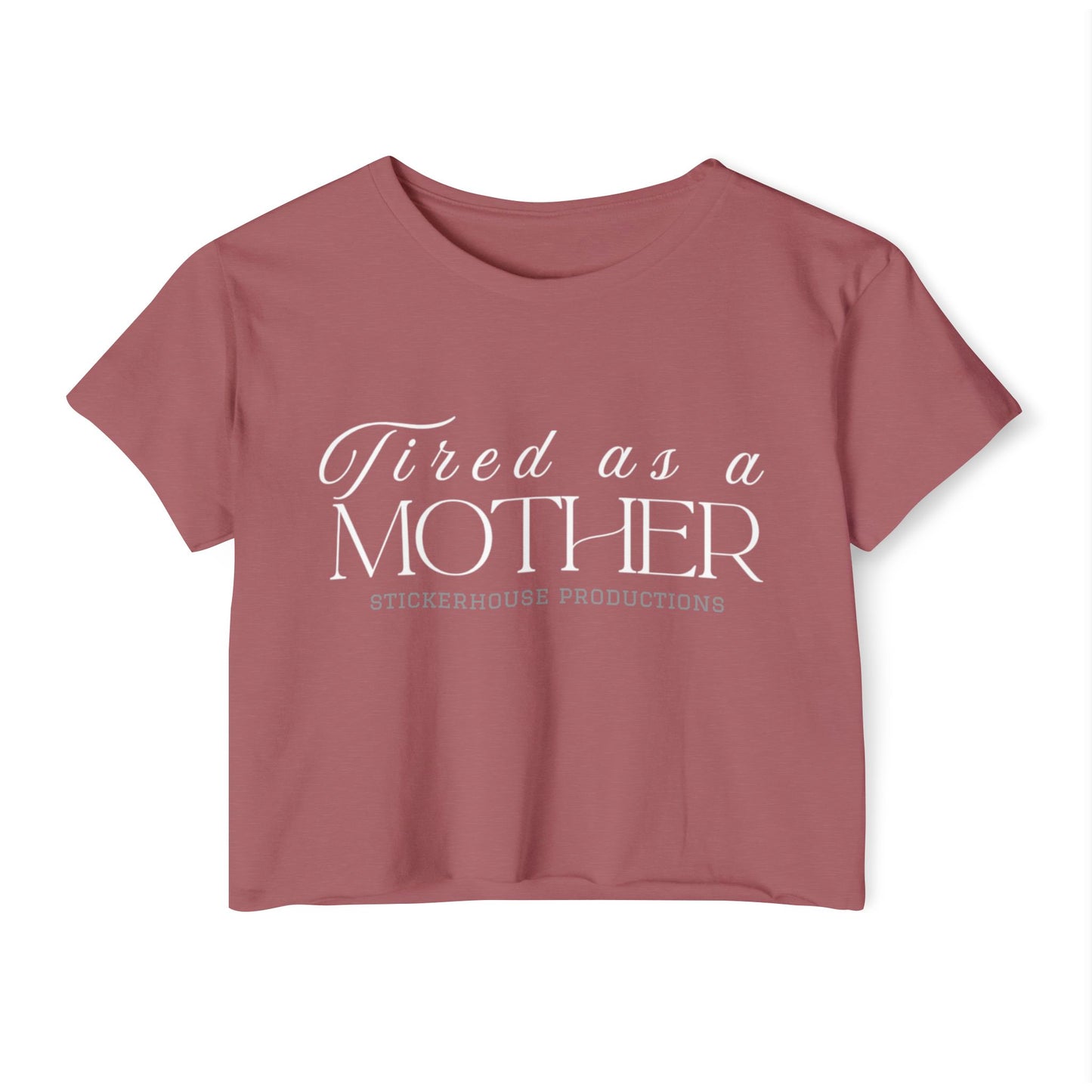 Tired as a Mother Festival Crop Top | Cute Women's Tee, Casual Outfit, Mother's Day Gift, Boho Style, Summer Fashion
