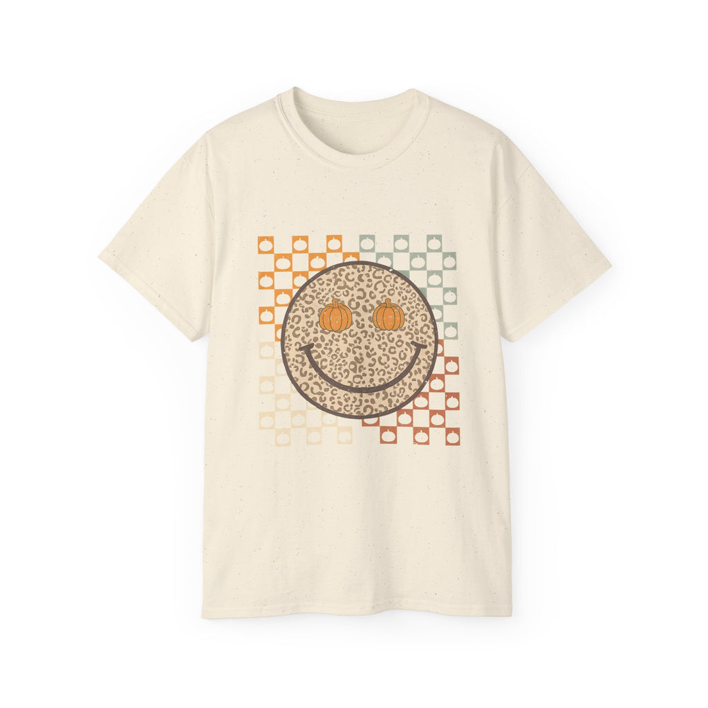 Smiley Face Graphic Tee - Unisex Ultra Cotton Tee, Casual Wear, Gift for Friends, Retro Vibe, Perfect for Fall Celebrations