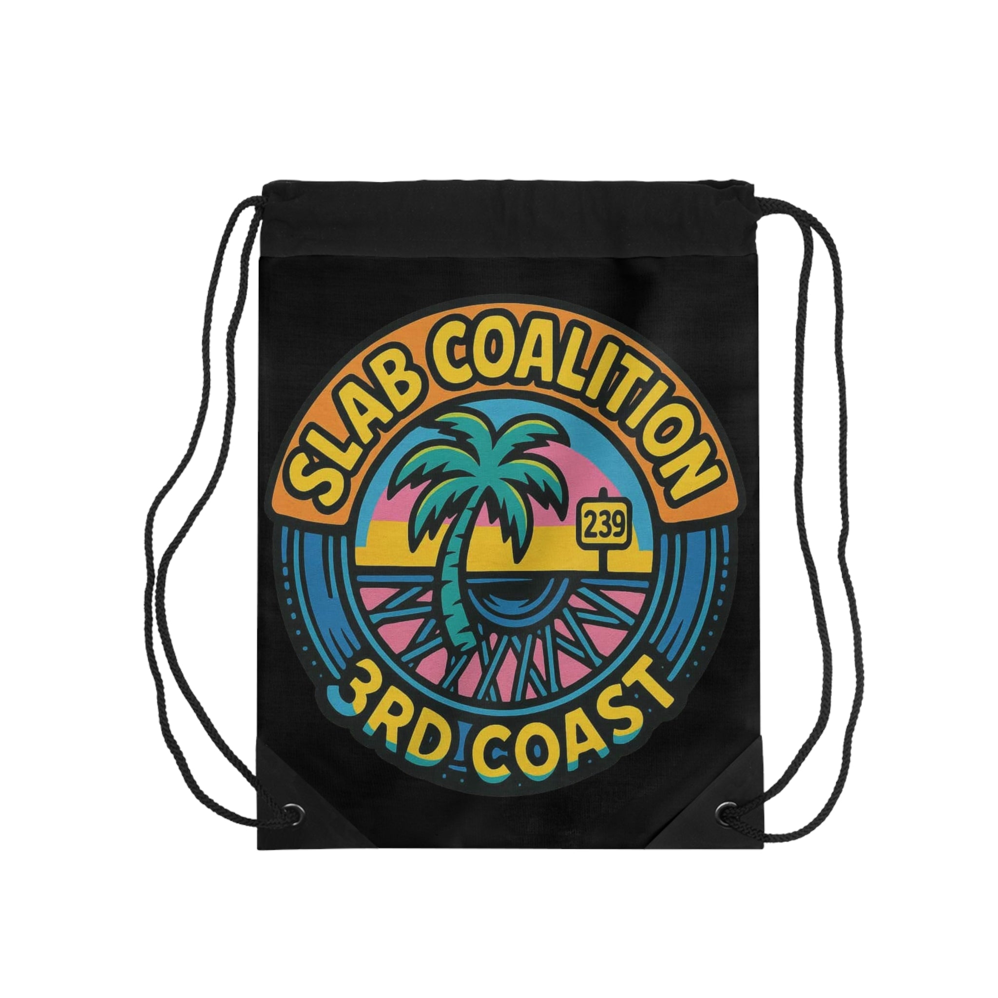 Vibrant Drawstring Bag for Beach Lovers, Fun Gym Bag, Casual Tote, Cool Travel Accessory, Unique Gift for Adventurers