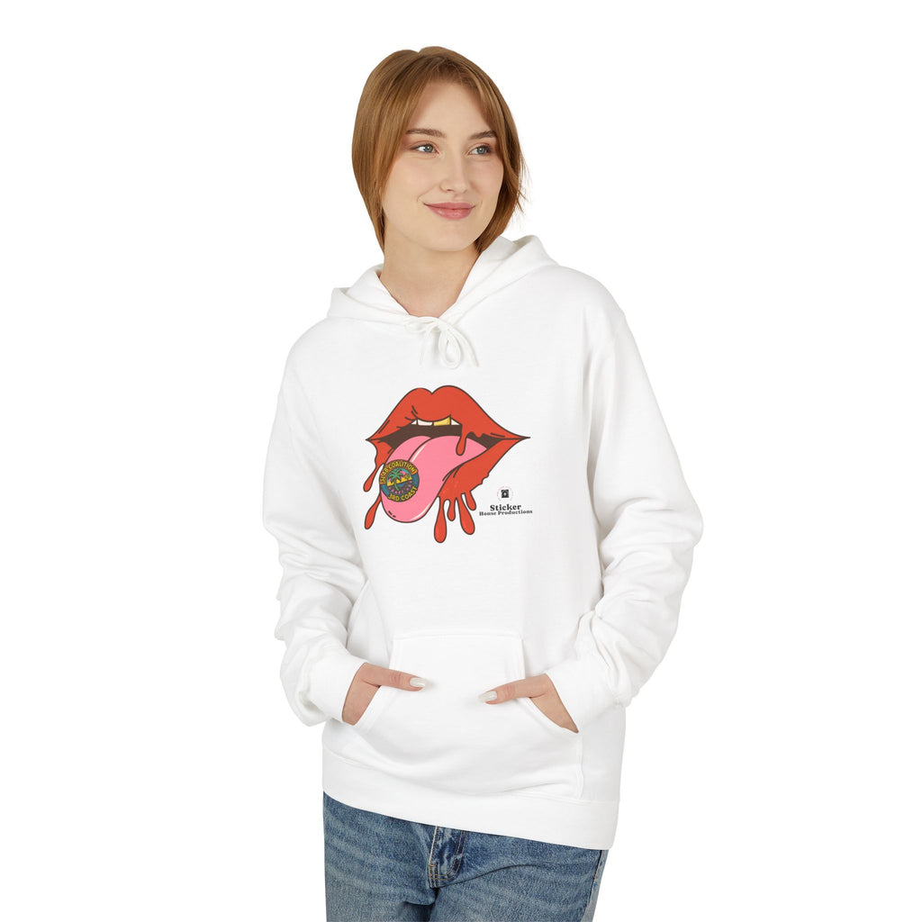 Midweight Hoodie | Bold Lips - Don't Trip | Hand Drawn Design