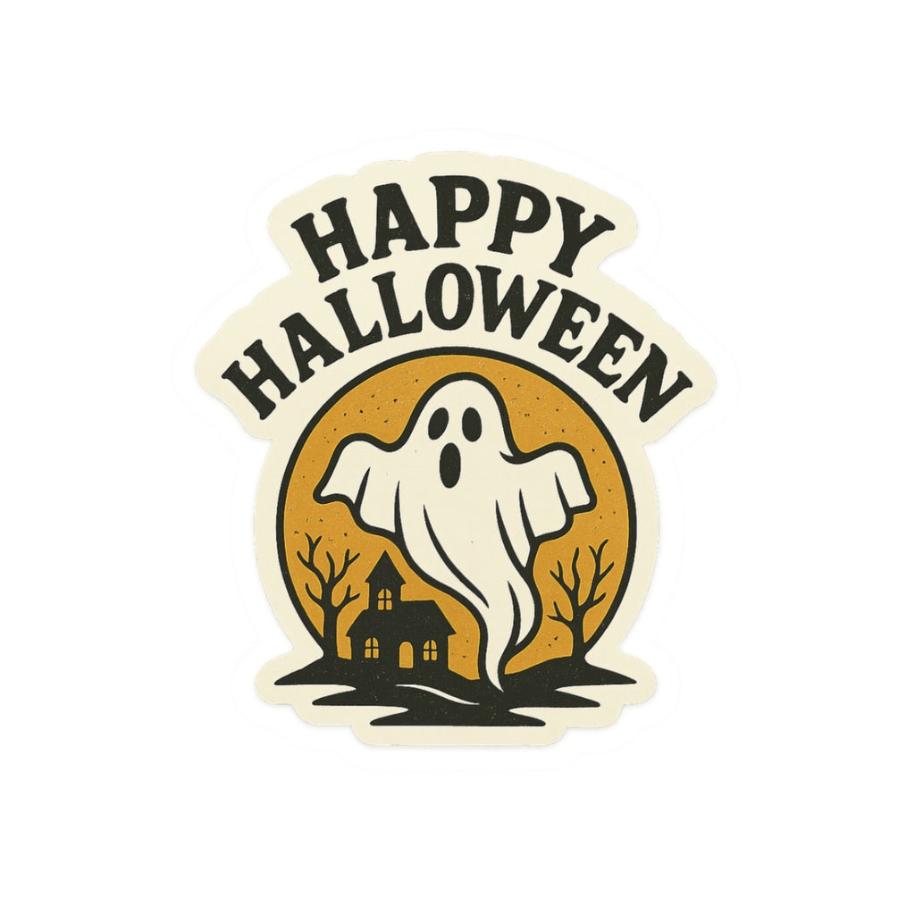 Halloween Ghost Kiss-Cut Stickers | Spooky Decor, Party Favors, Laptop Decals, Trick-or-Treat Goodies, Halloween Gifts