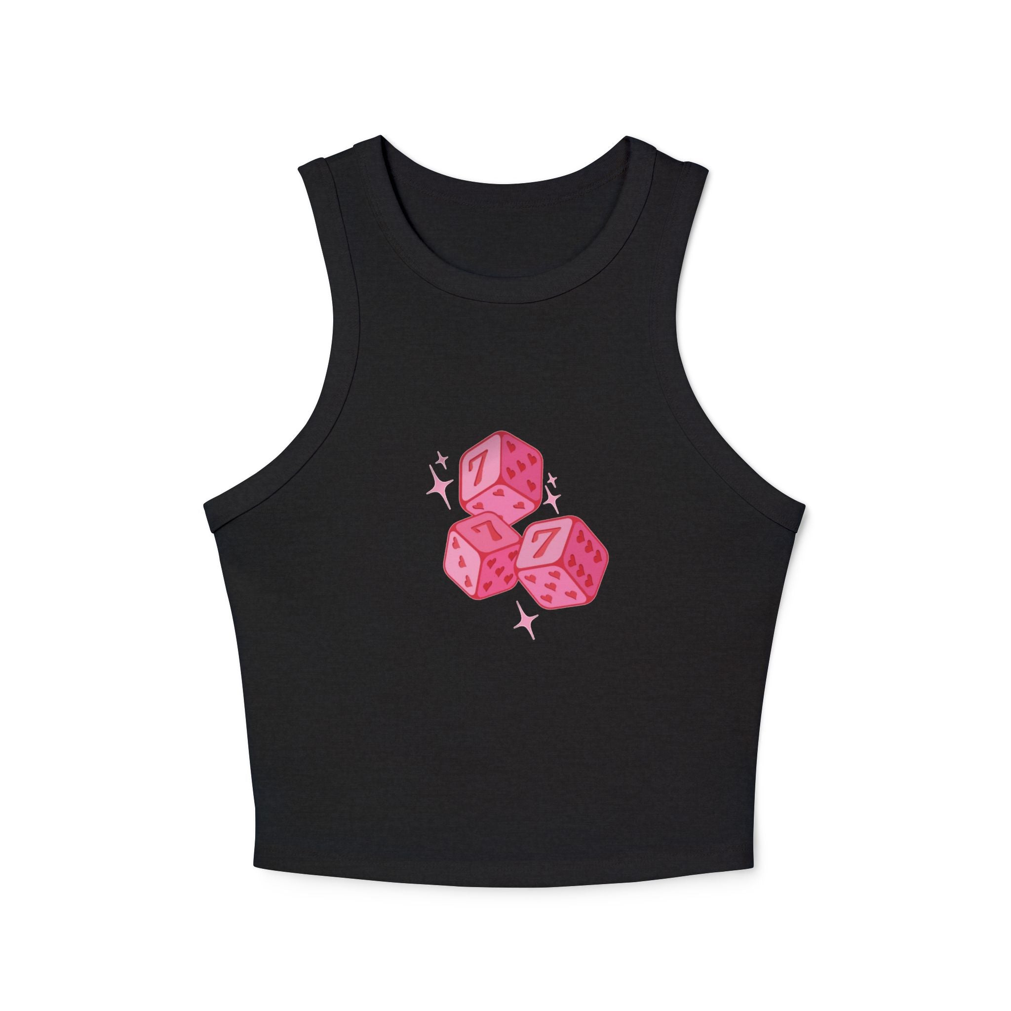 Lucky 7 Sparkling Pink Dice Tank Top