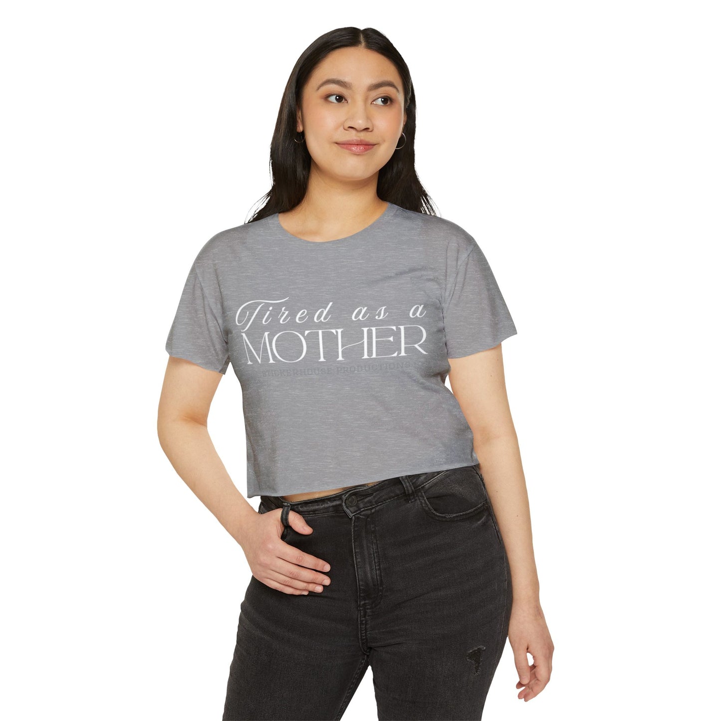 Tired as a Mother Festival Crop Top | Cute Women's Tee, Casual Outfit, Mother's Day Gift, Boho Style, Summer Fashion