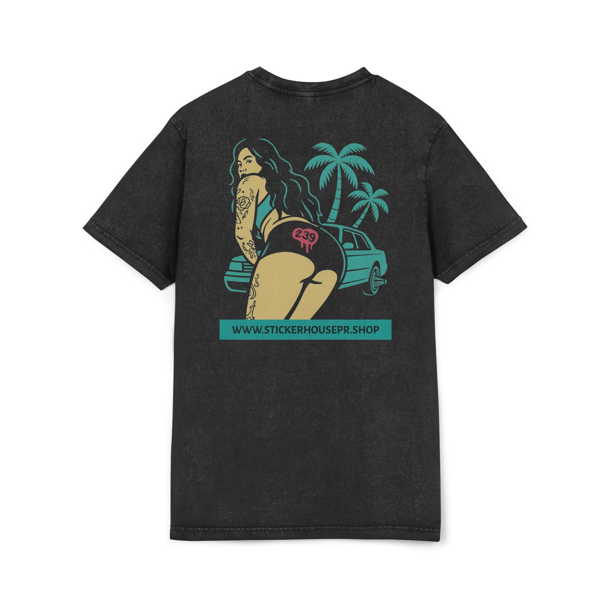 Graphic Tee Acid Washed Round Neck | Zhana Rae Collection